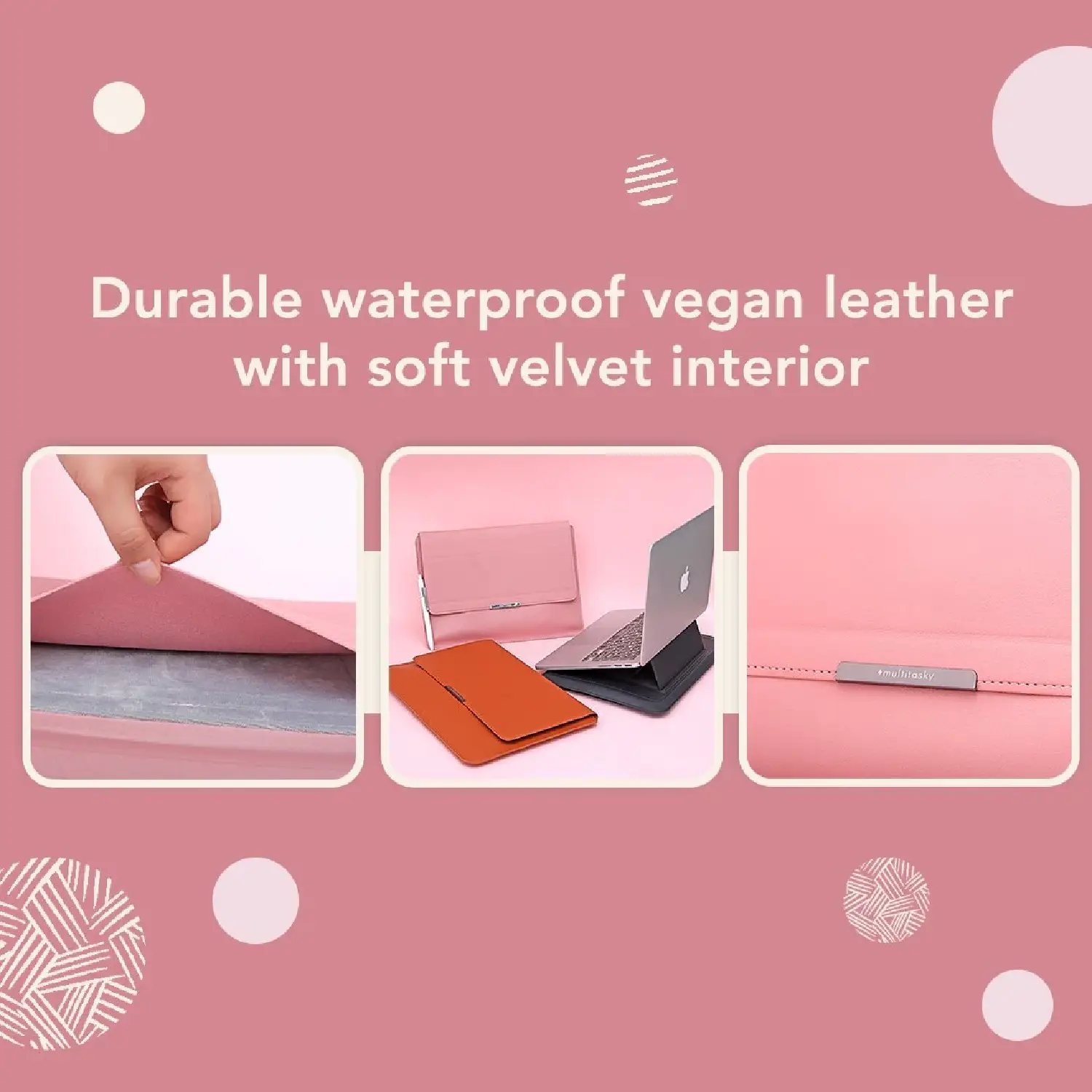 Transformable Vegan Leather Laptop Bag Set (Laptop Stand)