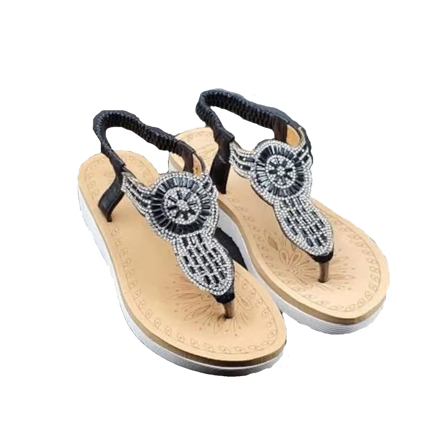 Women's Comfy Sandals Super Soft Rhinestone Slingback Sandals