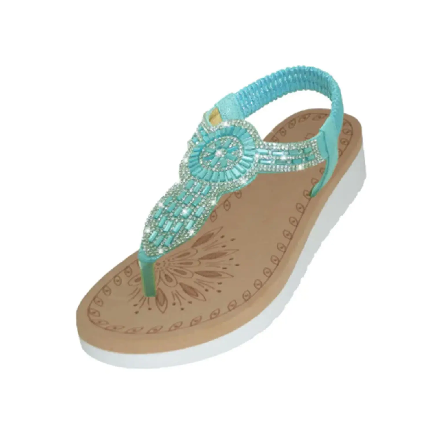 Women's Comfy Sandals Super Soft Rhinestone Slingback Sandals