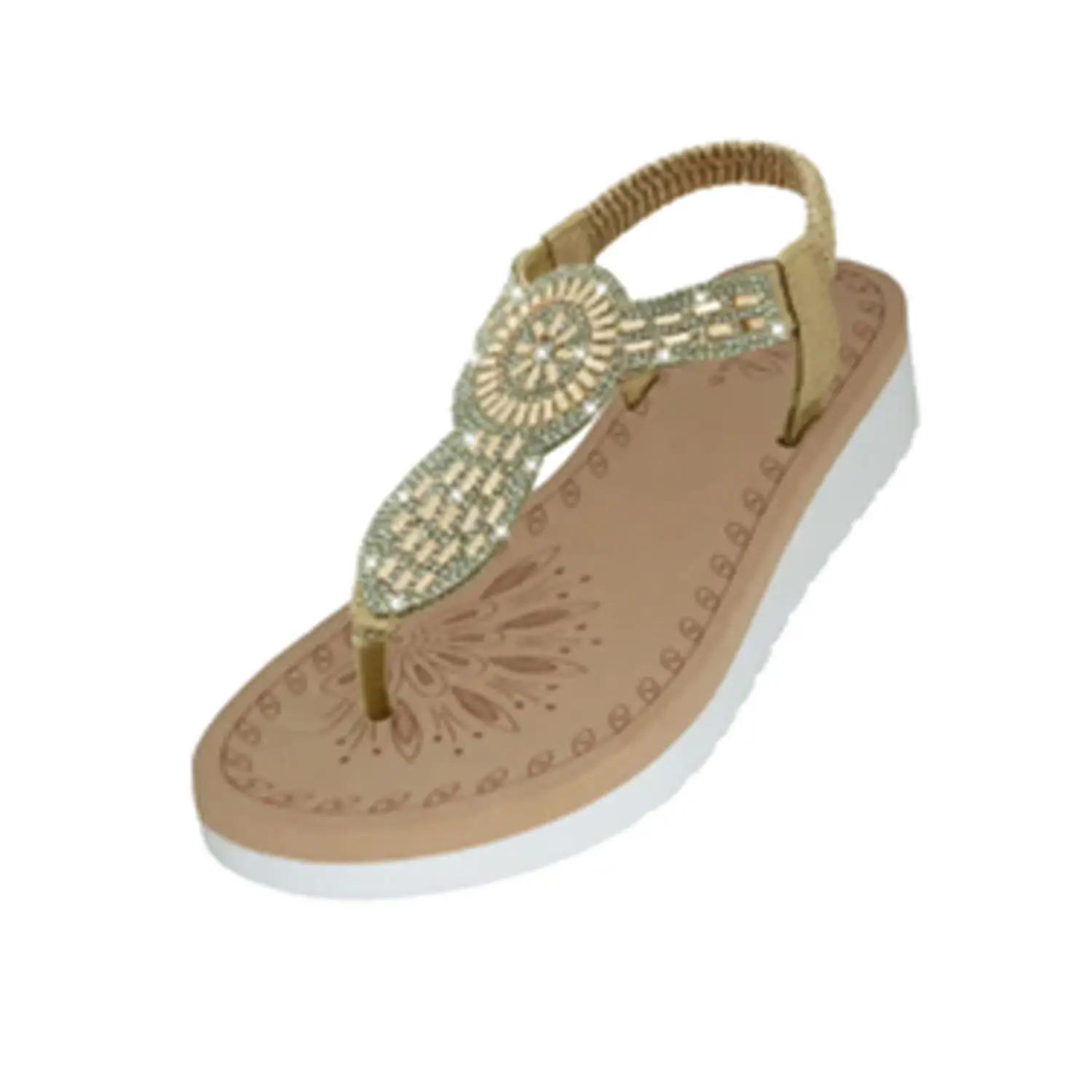 Women's Comfy Sandals Super Soft Rhinestone Slingback Sandals