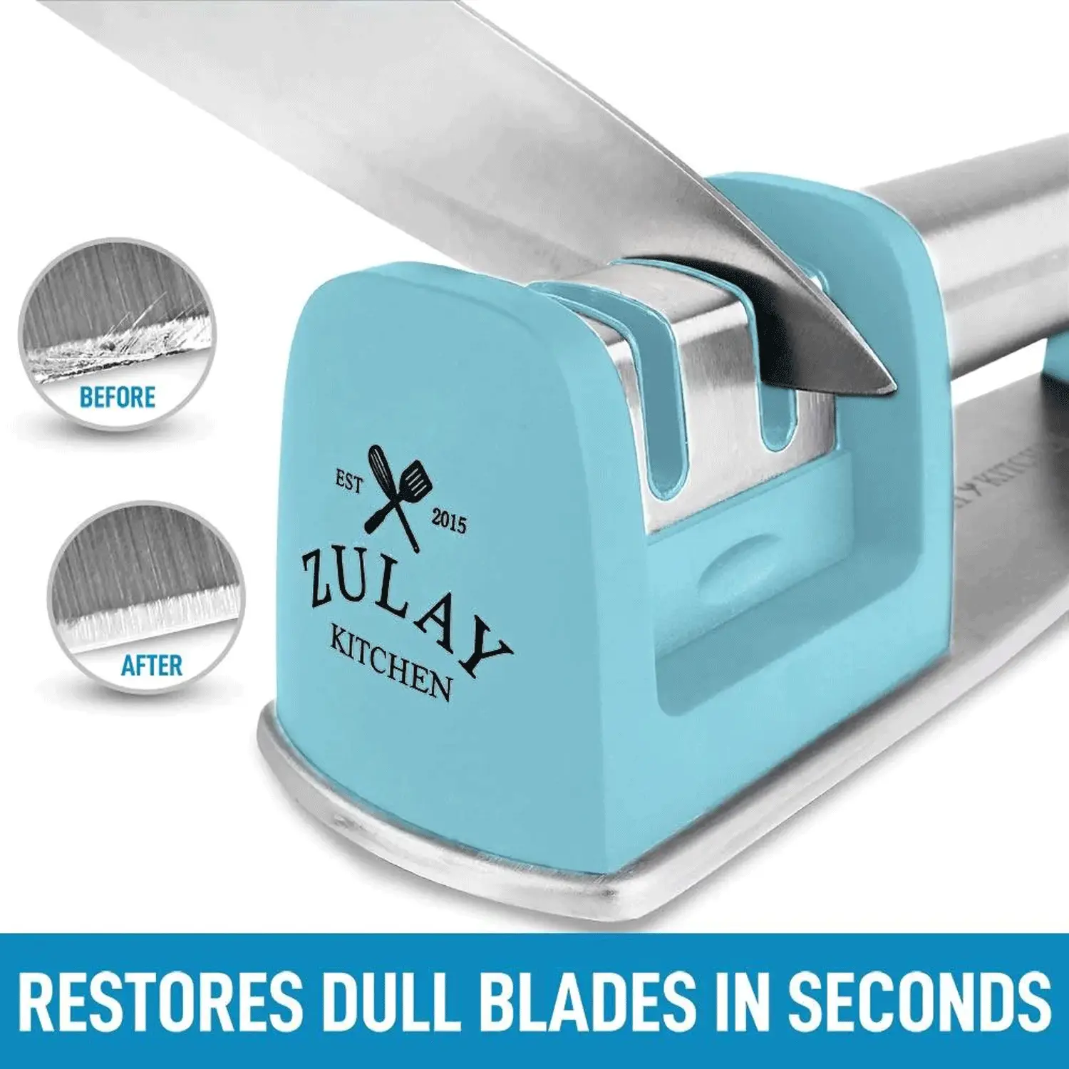 Zulay Kitchen Knife Sharpener (2-Stage Knife Sharpening)