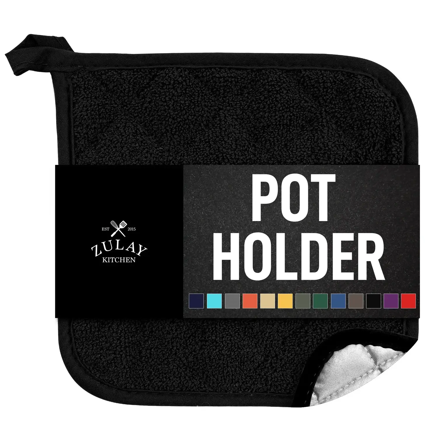 Pot Holder - Single Pack Quilted Terry Cloth Pot holders 7x7 Inch