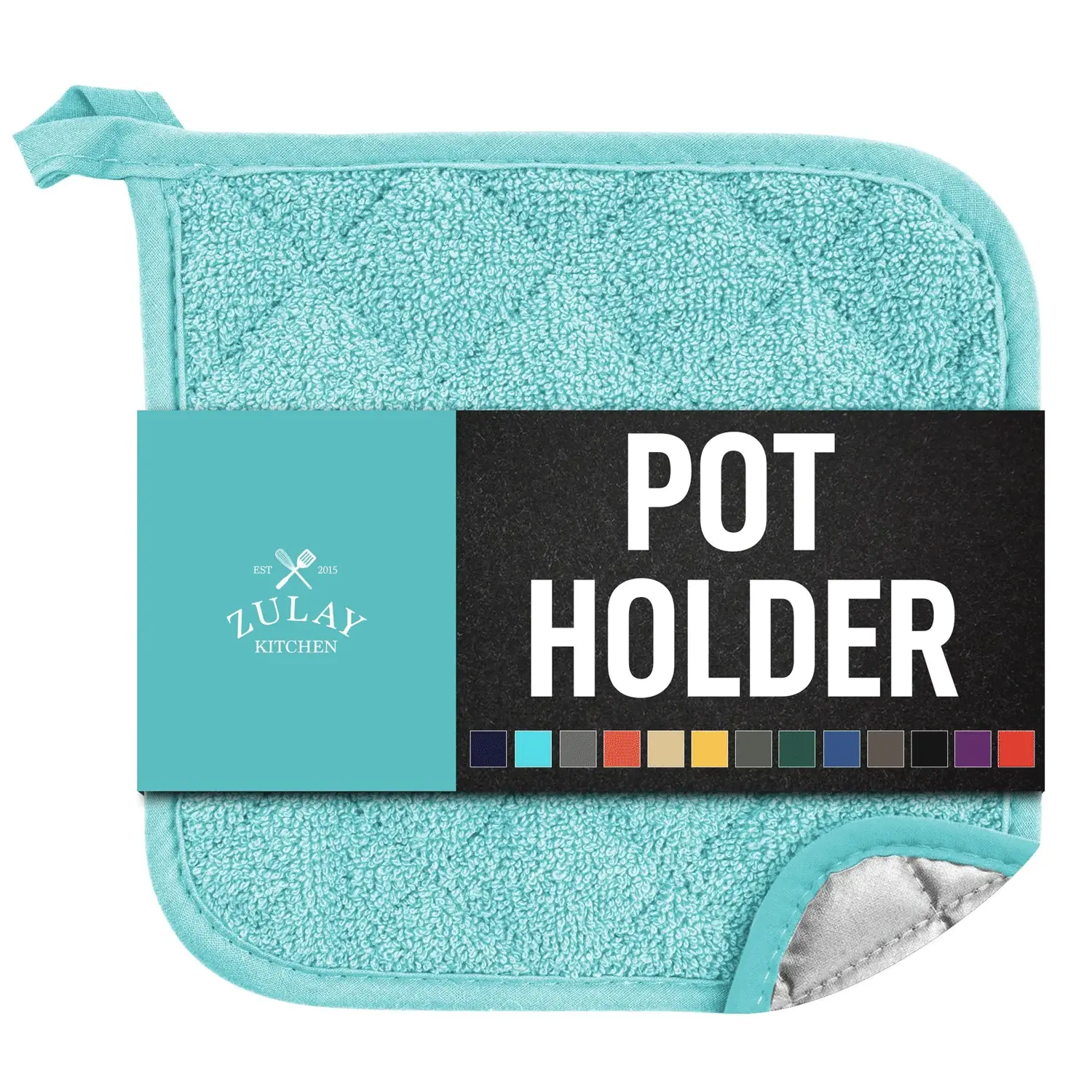 Pot Holder - Single Pack Quilted Terry Cloth Pot holders 7x7 Inch