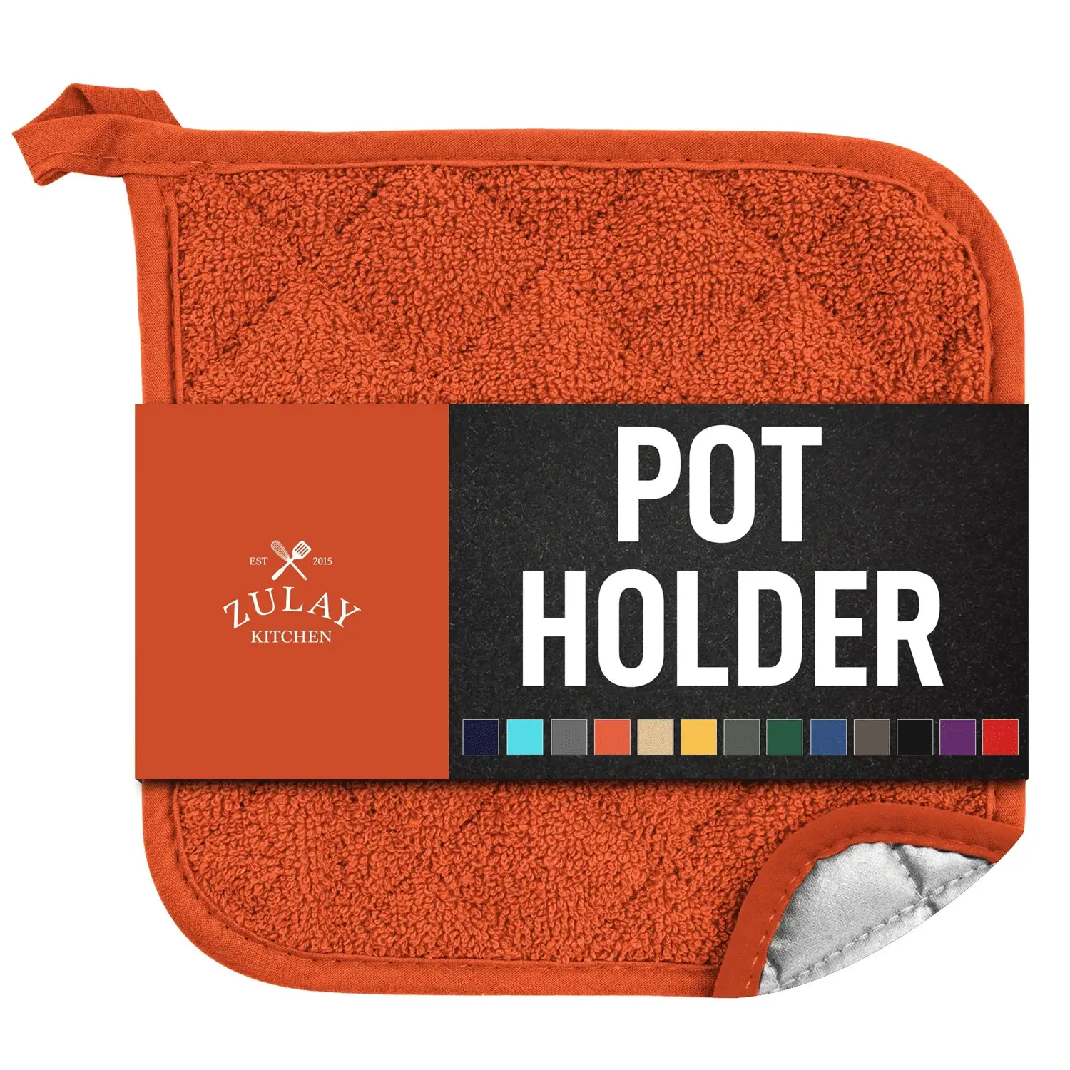 Pot Holder - Single Pack Quilted Terry Cloth Pot holders 7x7 Inch