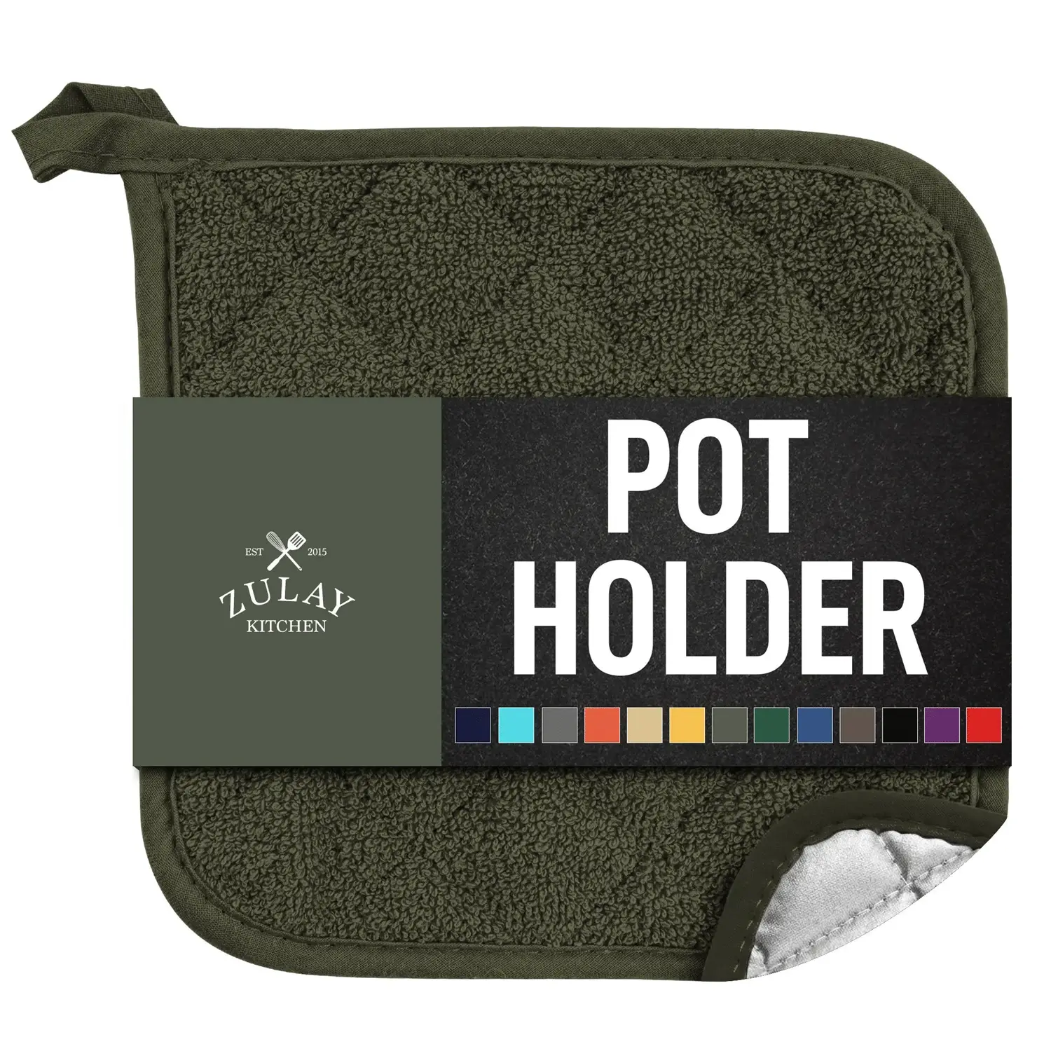 Pot Holder - Single Pack Quilted Terry Cloth Pot holders 7x7 Inch