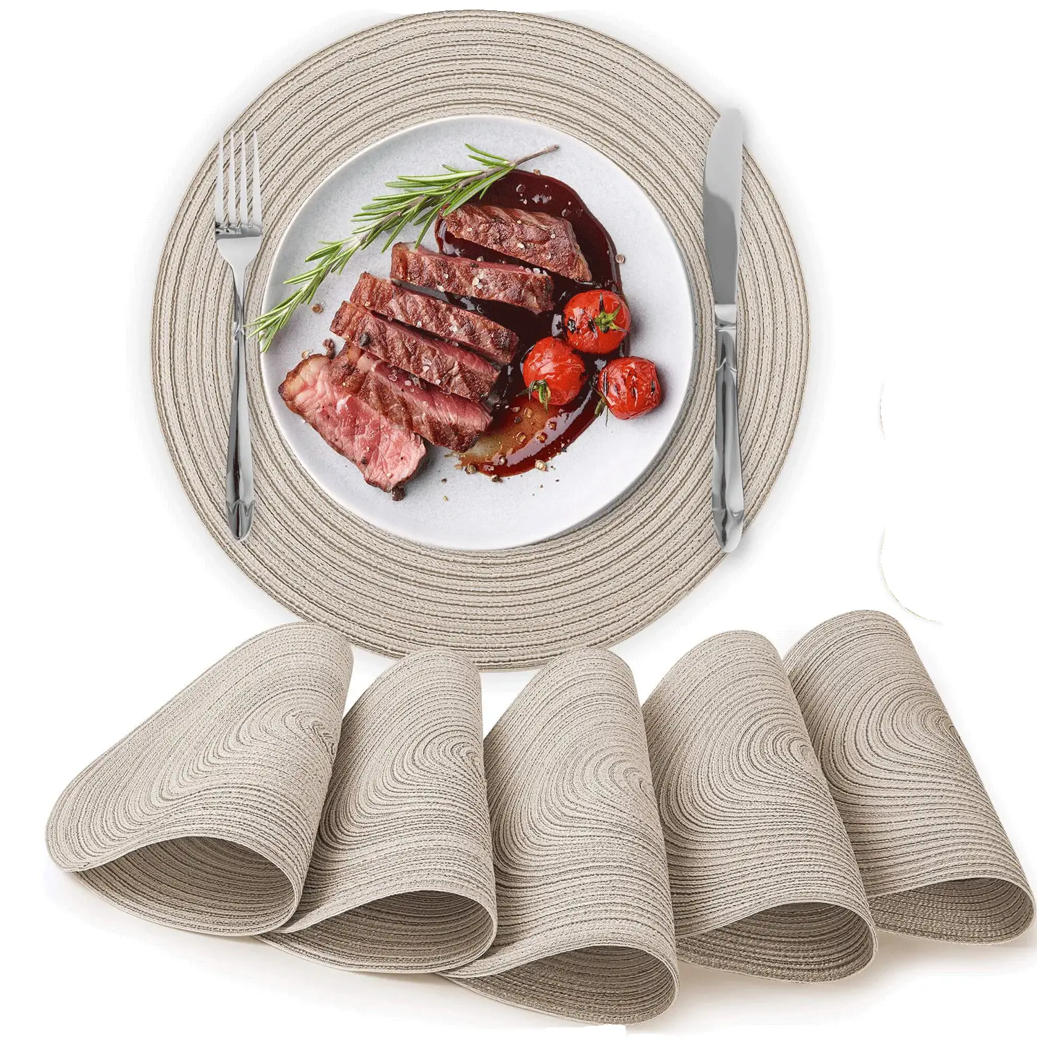 Round Placemats Braided - Set of 6