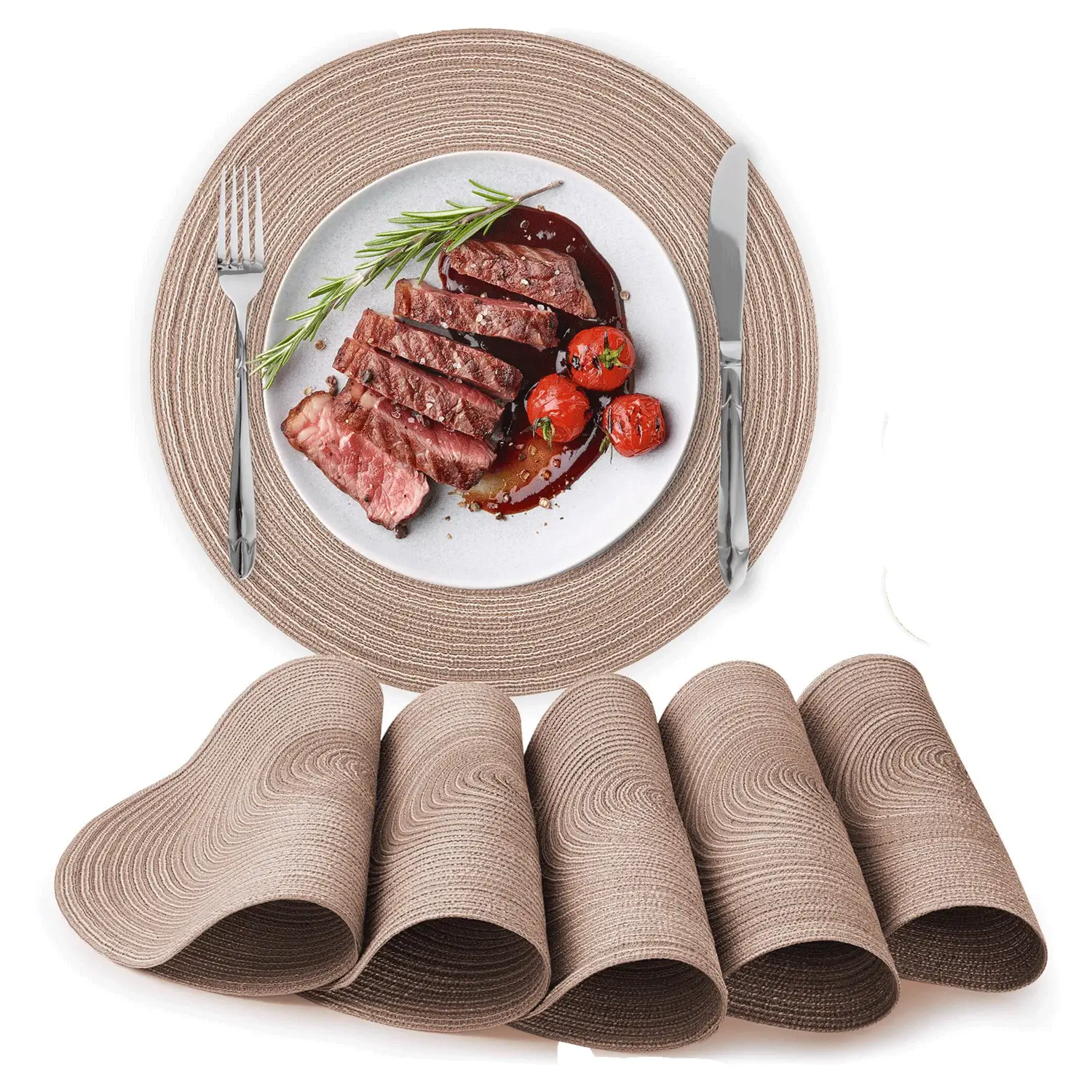 Round Placemats Braided - Set of 6