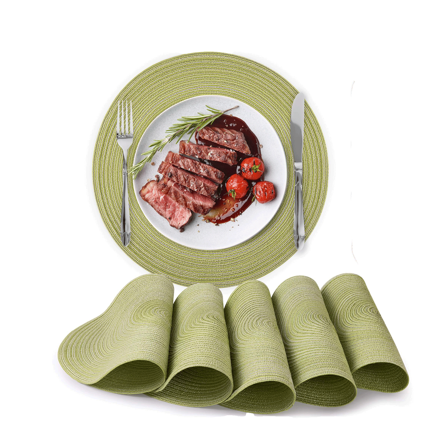 Round Placemats Braided - Set of 6