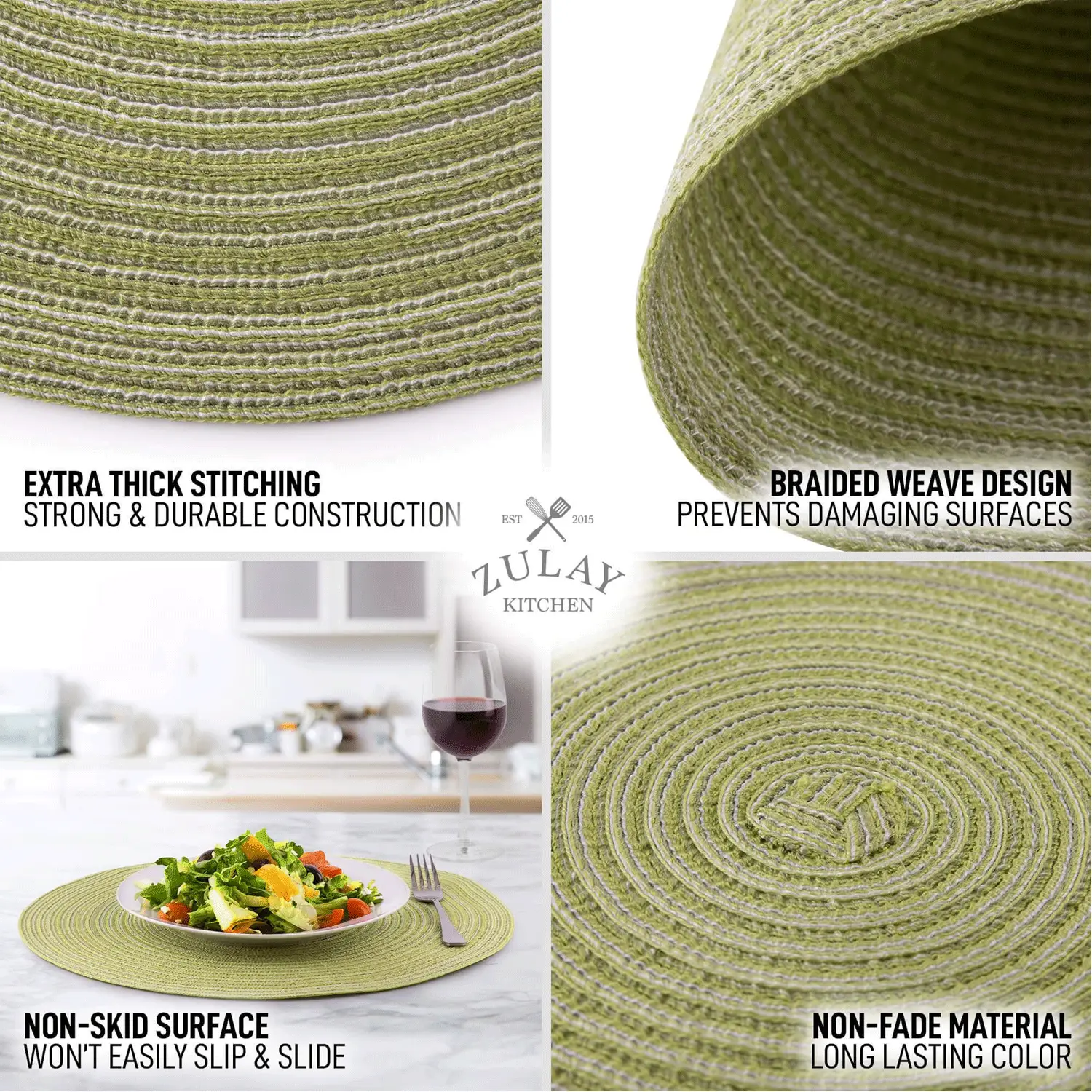 Round Placemats Braided - Set of 6