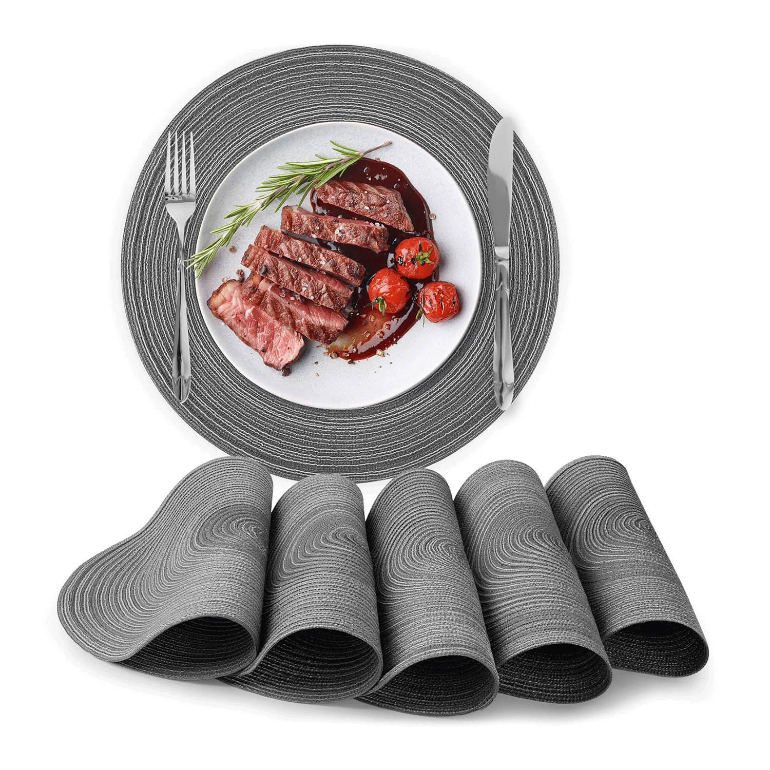 Round Placemats Braided - Set of 6