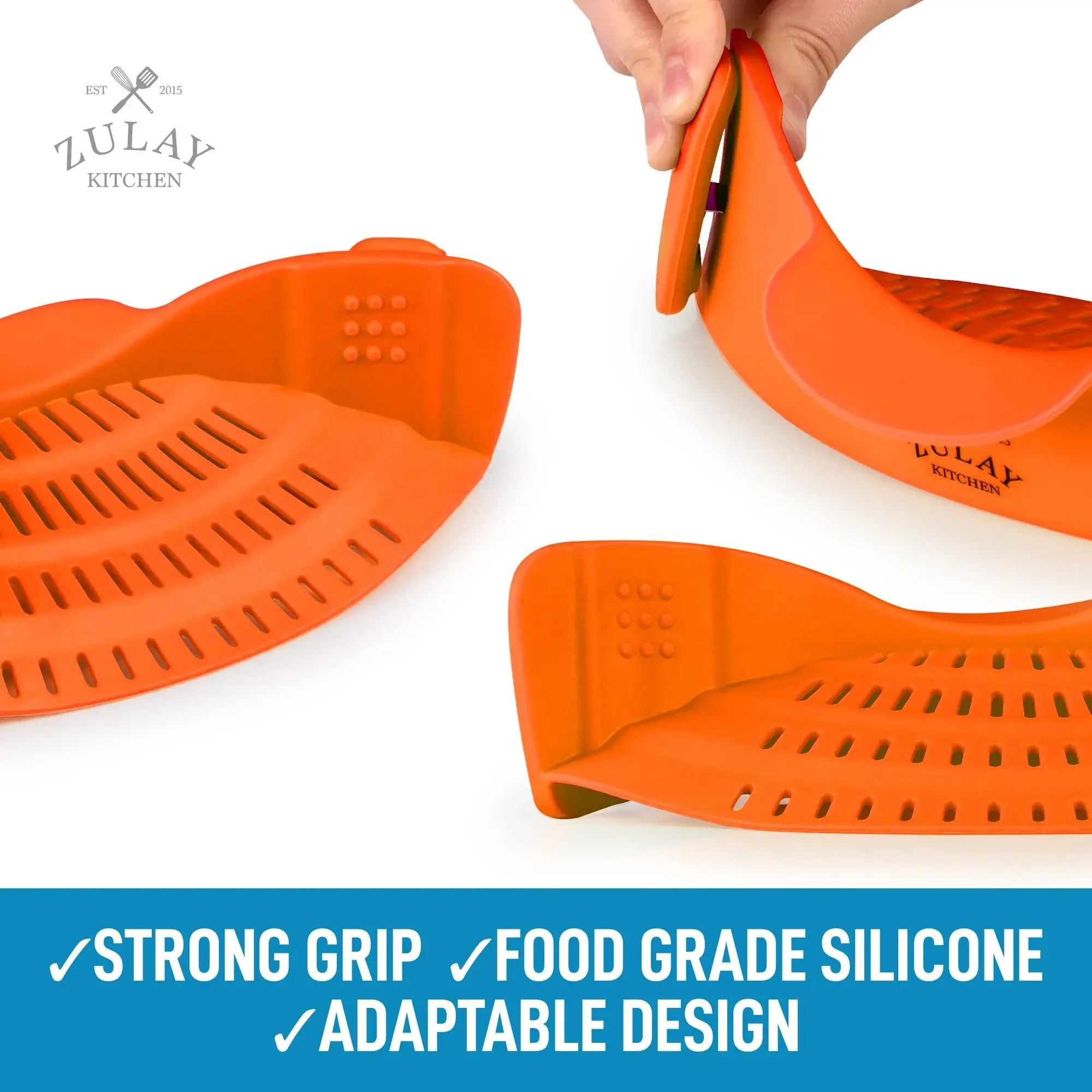 Adjustable Silicone Pot Strainer With Clips