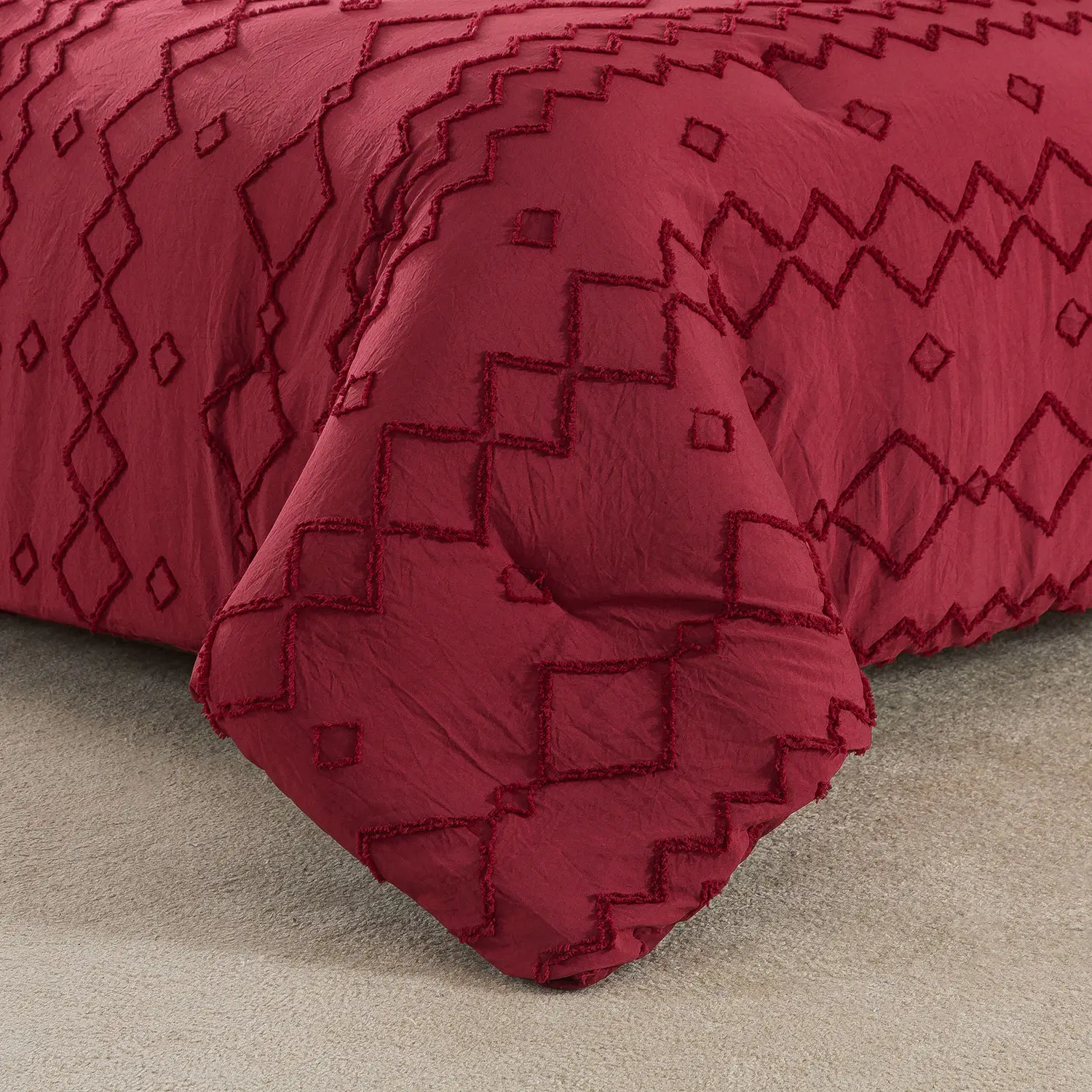 JML Bed In A Bag Jacquard Comforter Set With Tufted Wave  Pillowcases