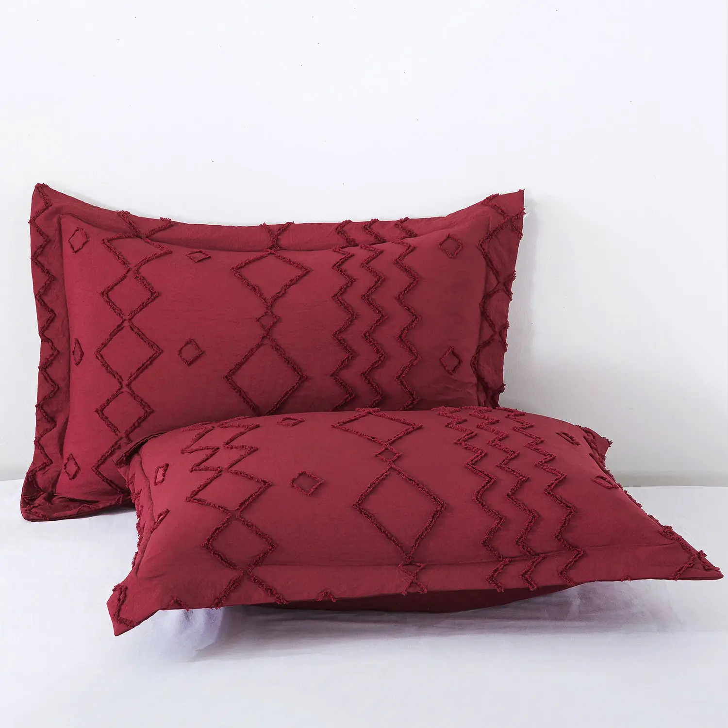 JML Bed In A Bag Jacquard Comforter Set With Tufted Wave  Pillowcases