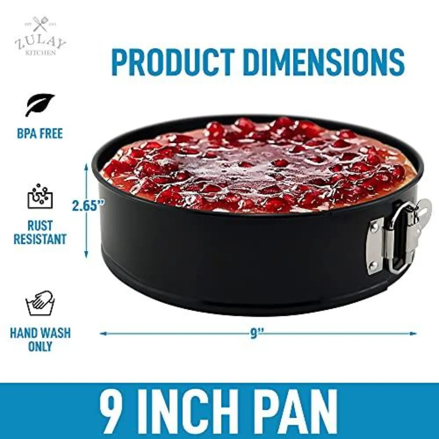 ZK Cheesecake Pan - Springform Pan with Safe Non-Stick Coating - 9 Inch 
