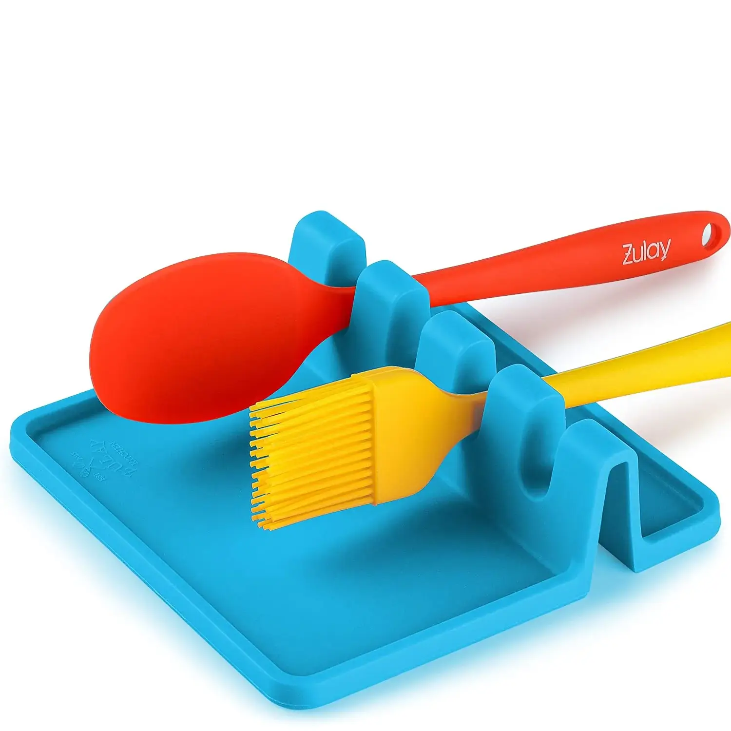 Silicone Utensil Rest with Drip Pad - Dark Grey