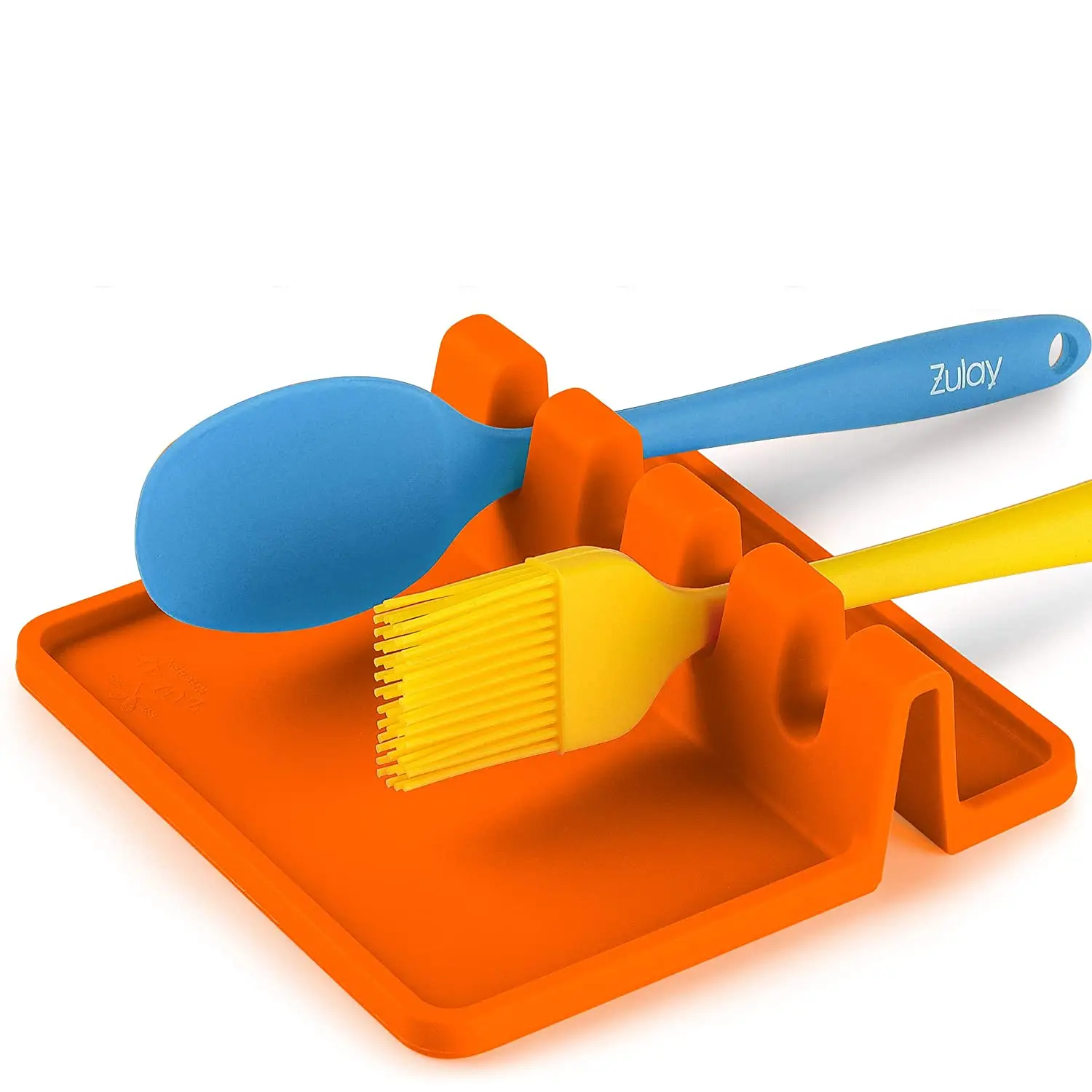 Silicone Utensil Rest with Drip Pad - Dark Grey