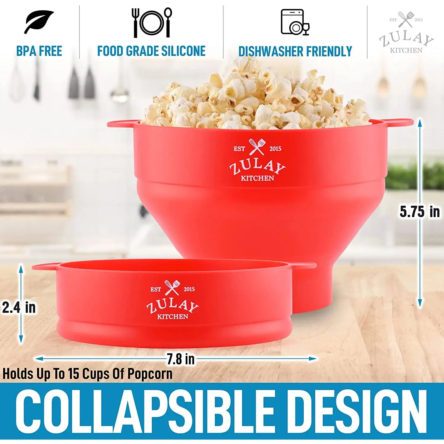 Collapsible Silicone Popcorn Maker