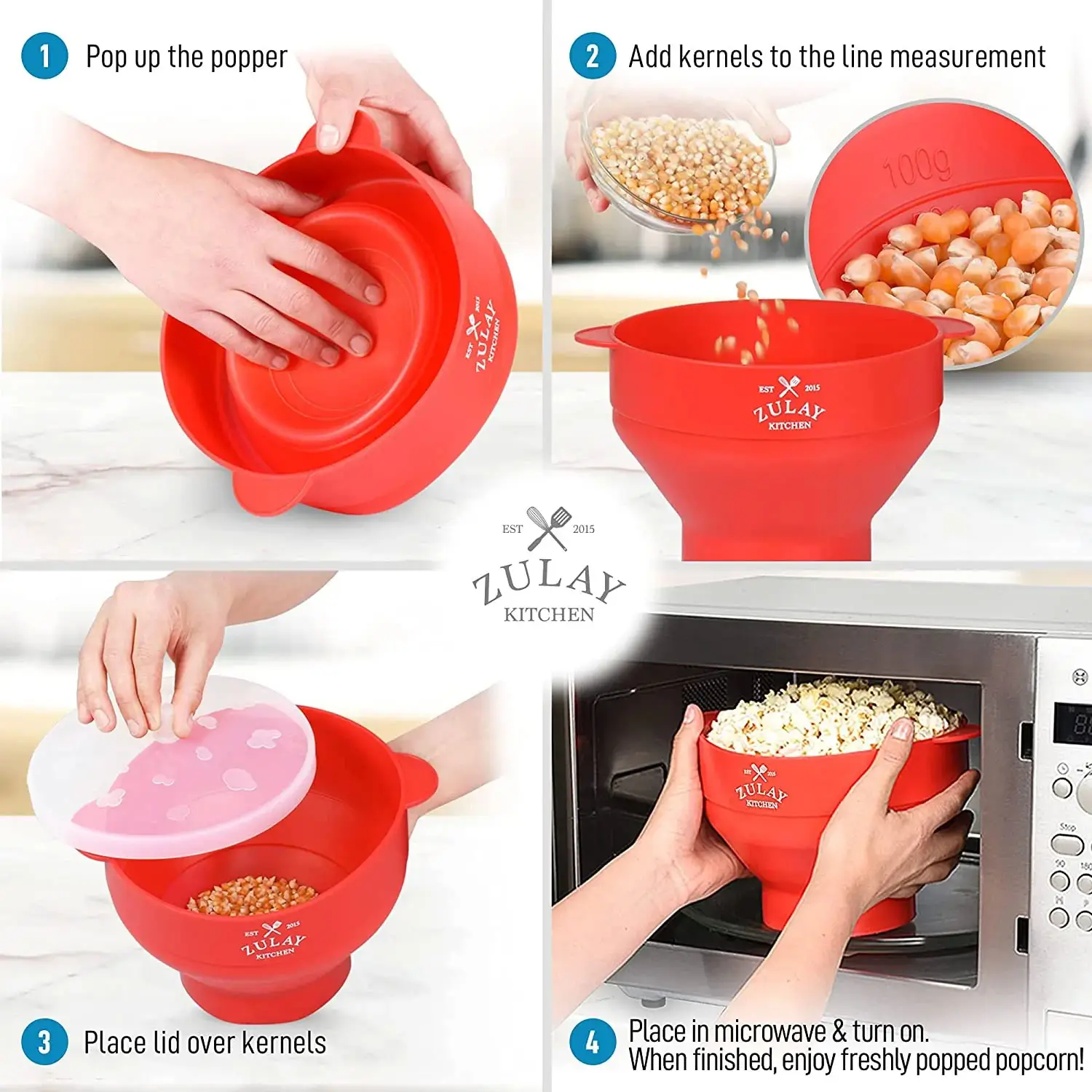 Collapsible Silicone Popcorn Maker