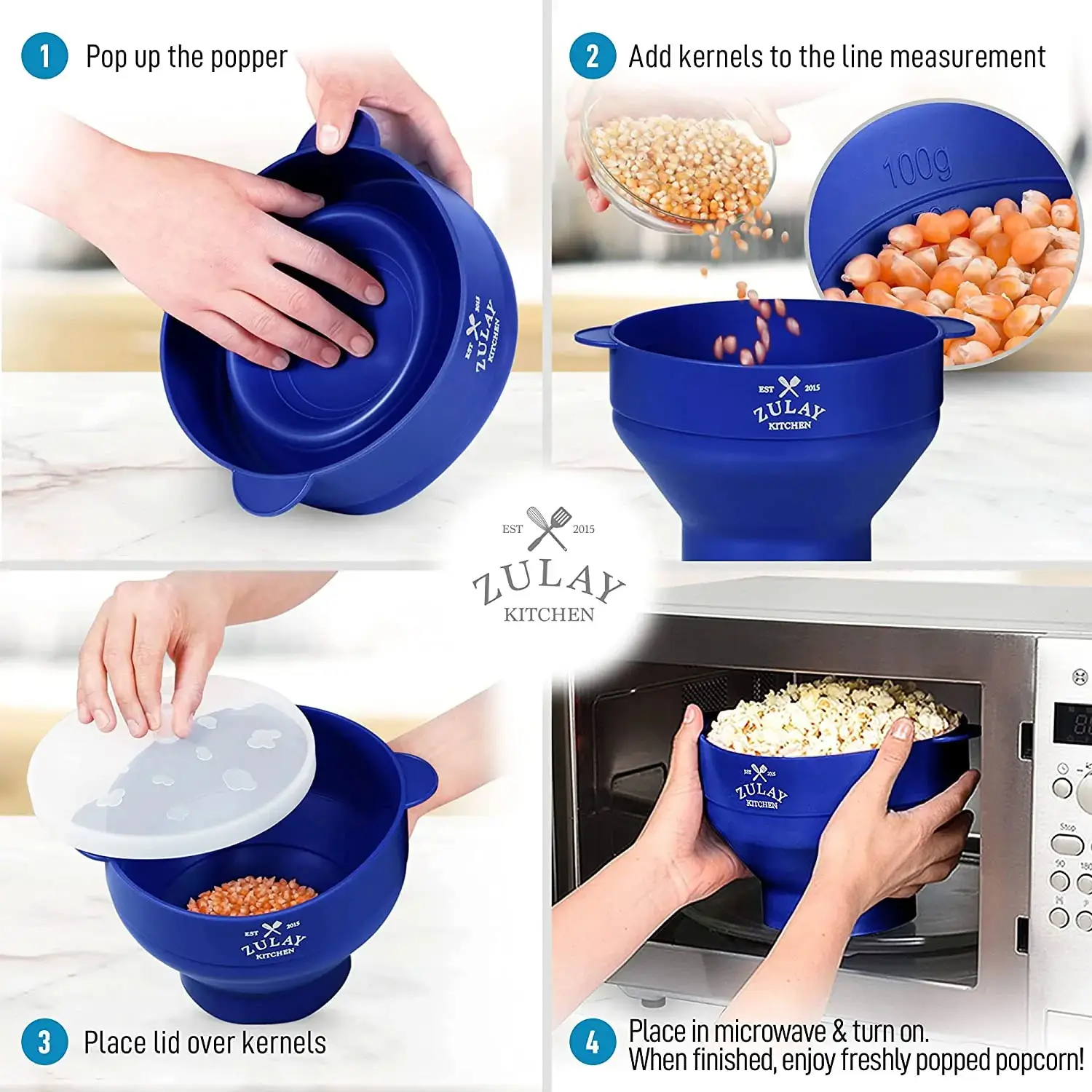 Collapsible Silicone Popcorn Maker