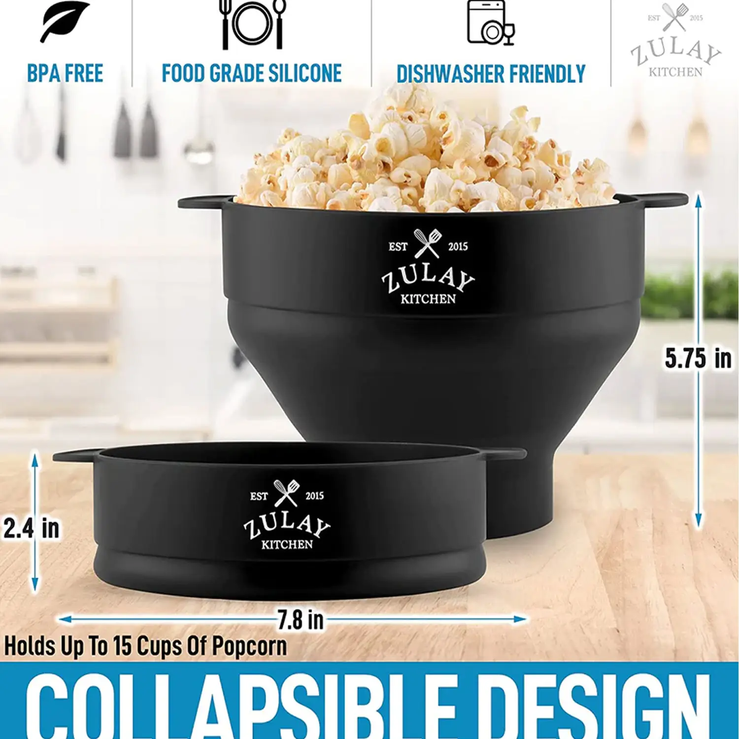 Collapsible Silicone Popcorn Maker