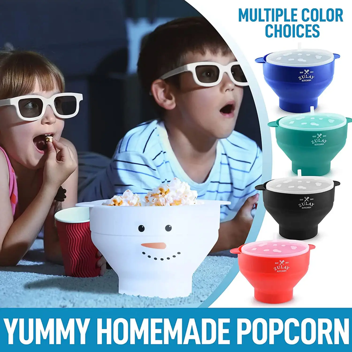 Collapsible Silicone Popcorn Maker