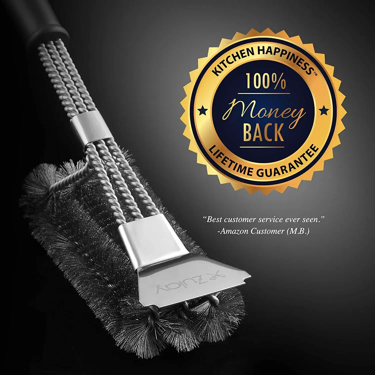 ZK Grill Brush and Scraper, 18 inch