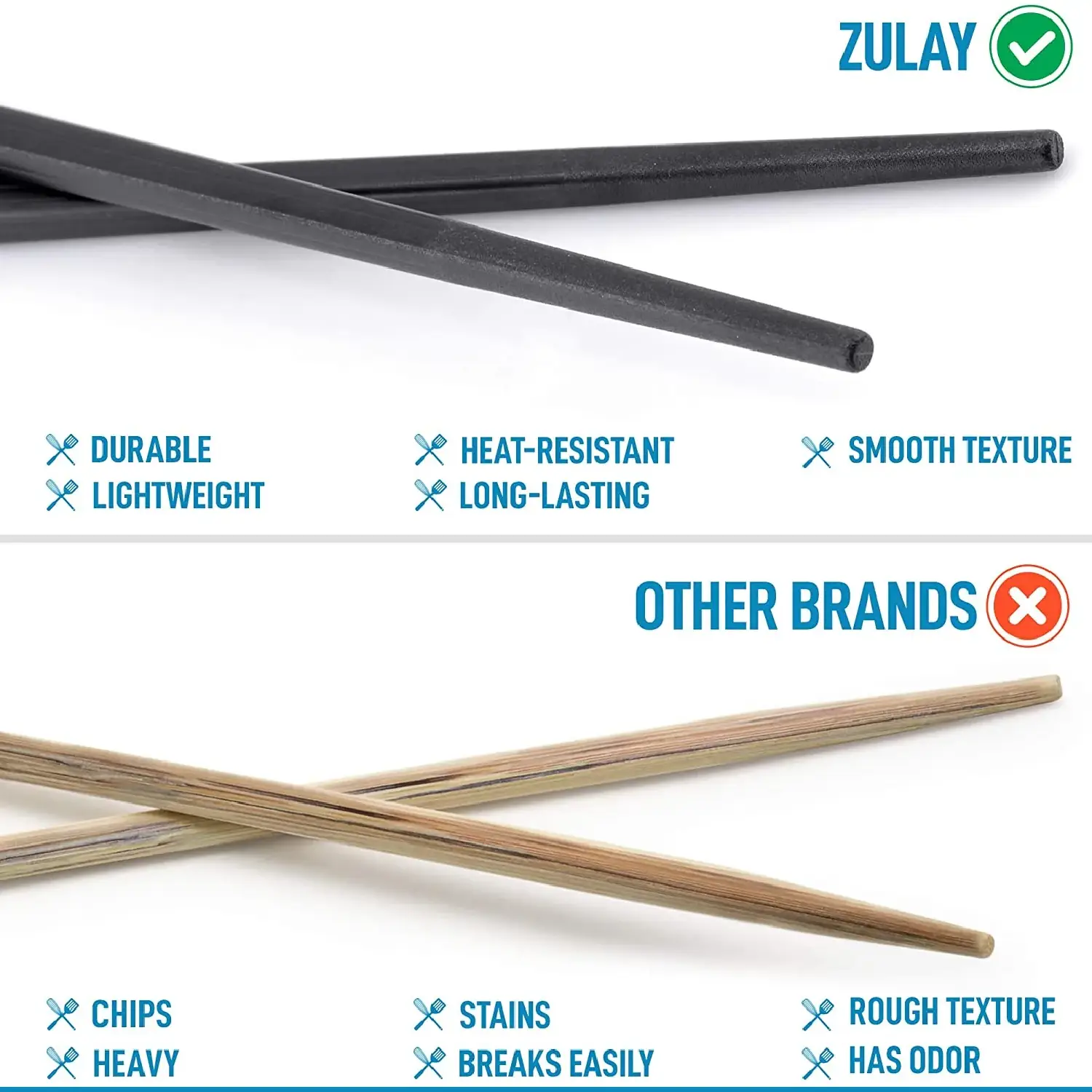 ZK Chopsticks, Fiberglass, 10 Pairs