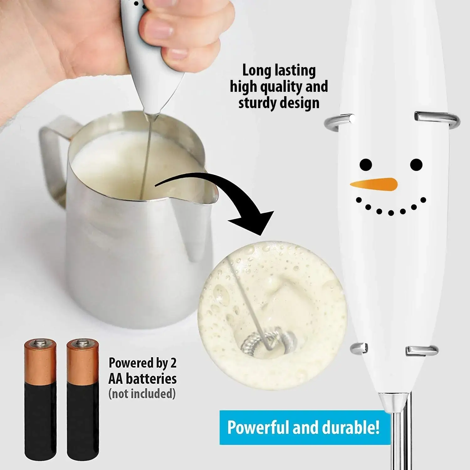 Milk Frother With Stand (Christmas Edition)