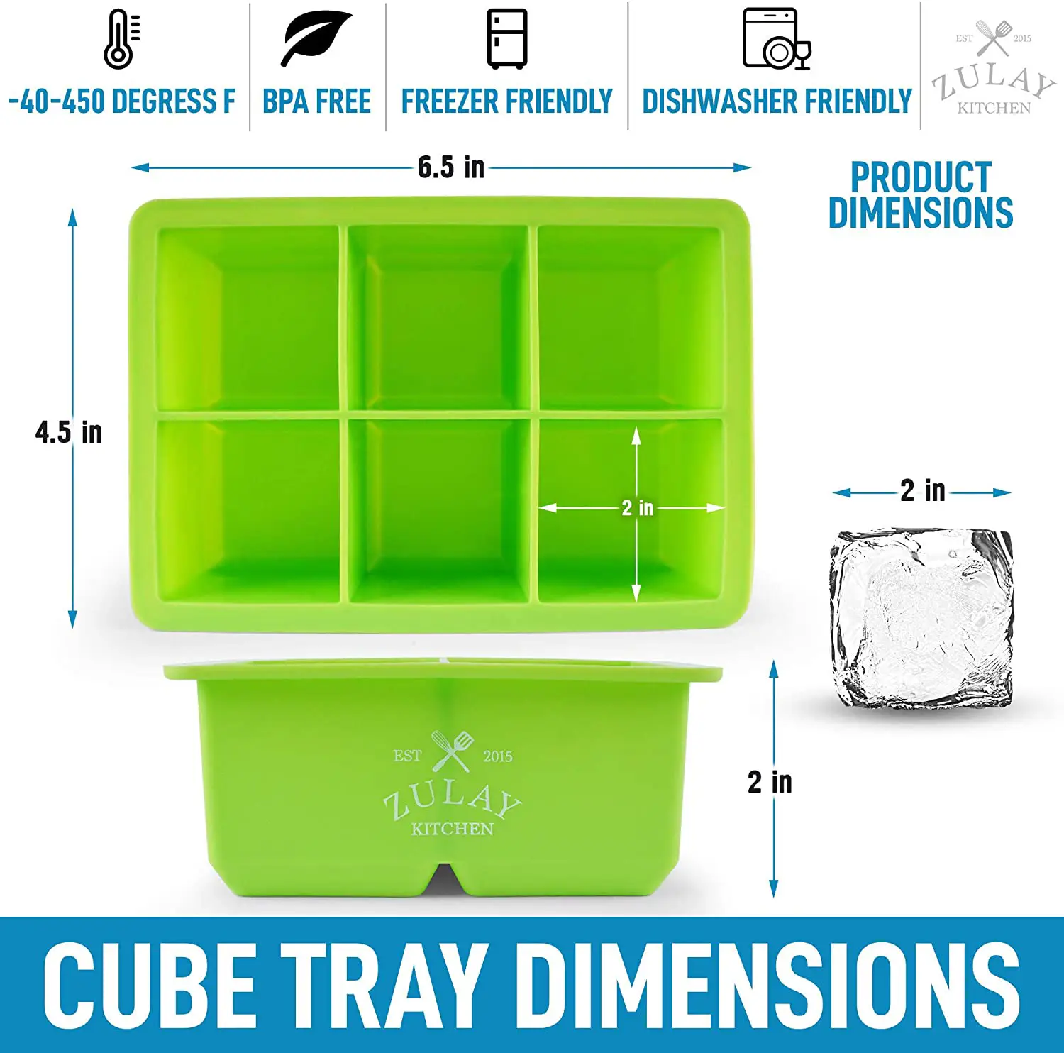 Silicone Square Ice Cube Mold and Ice Ball Mold (Set of 2)