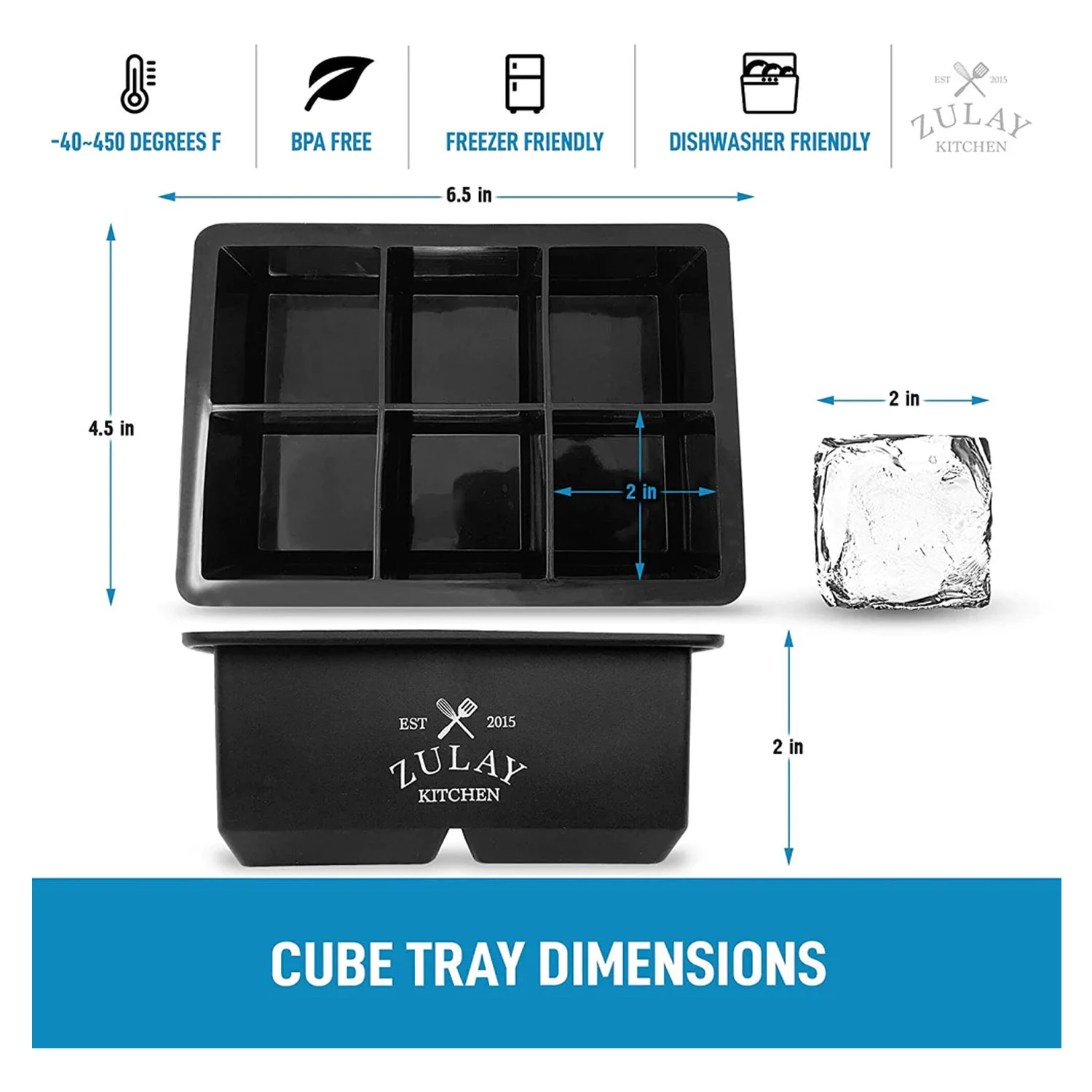 Silicone Square Ice Cube Mold and Ice Ball Mold (Set of 2)