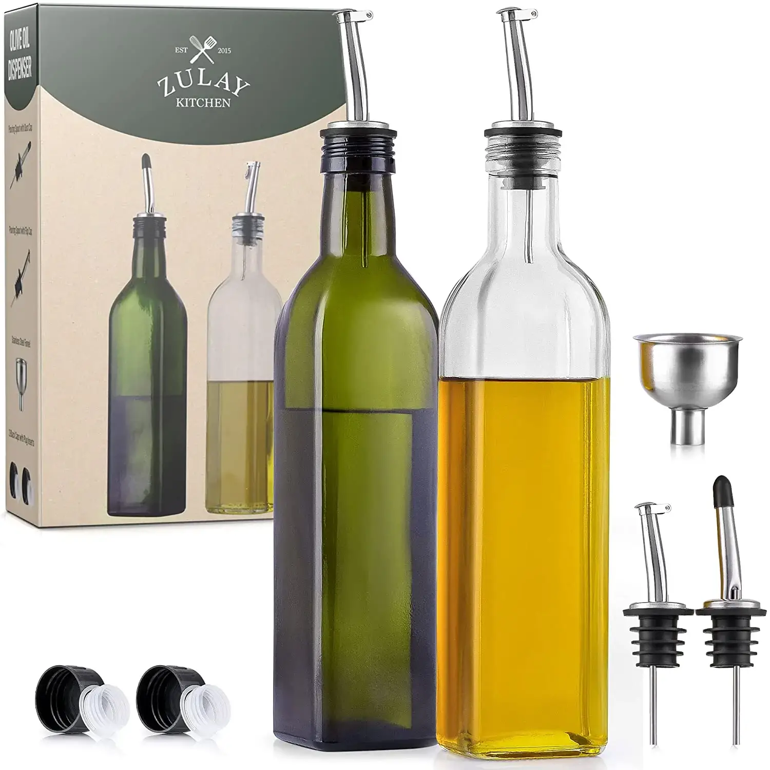 Olive Oil Dispenser Bottle With Accessories