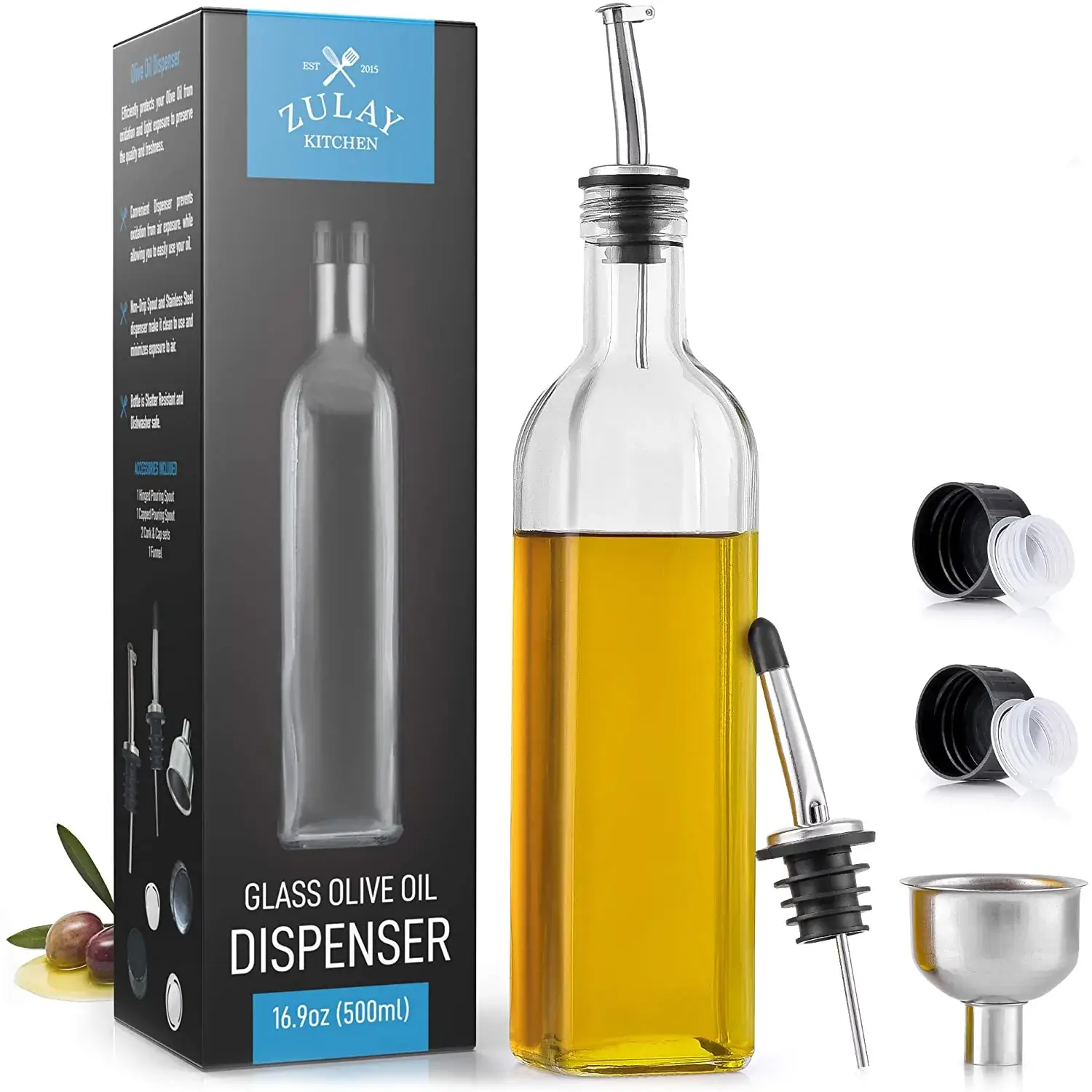 Olive Oil Dispenser Bottle With Accessories
