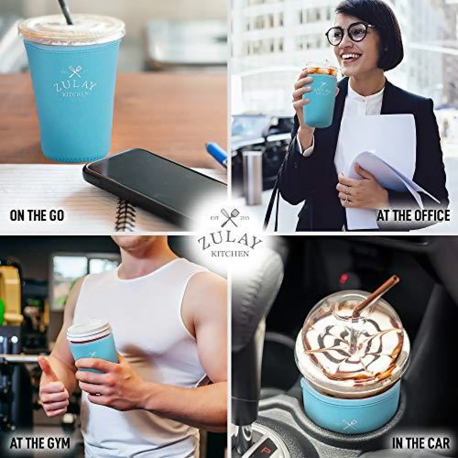 Reusable Iced Coffee Sleeve - 5-inch Medium Size