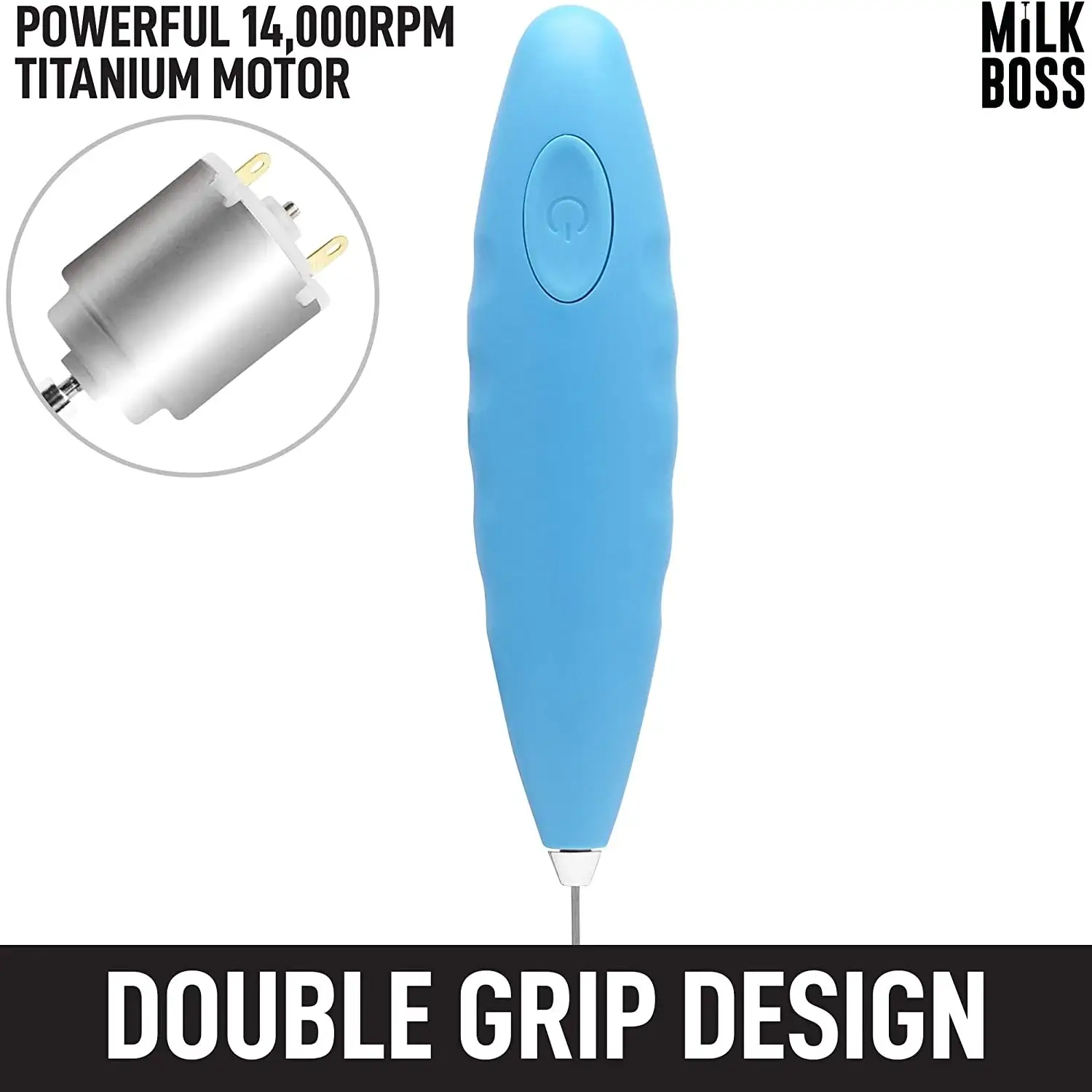 Milk Boss Milk Frother - Double Grip (Batteries Included)