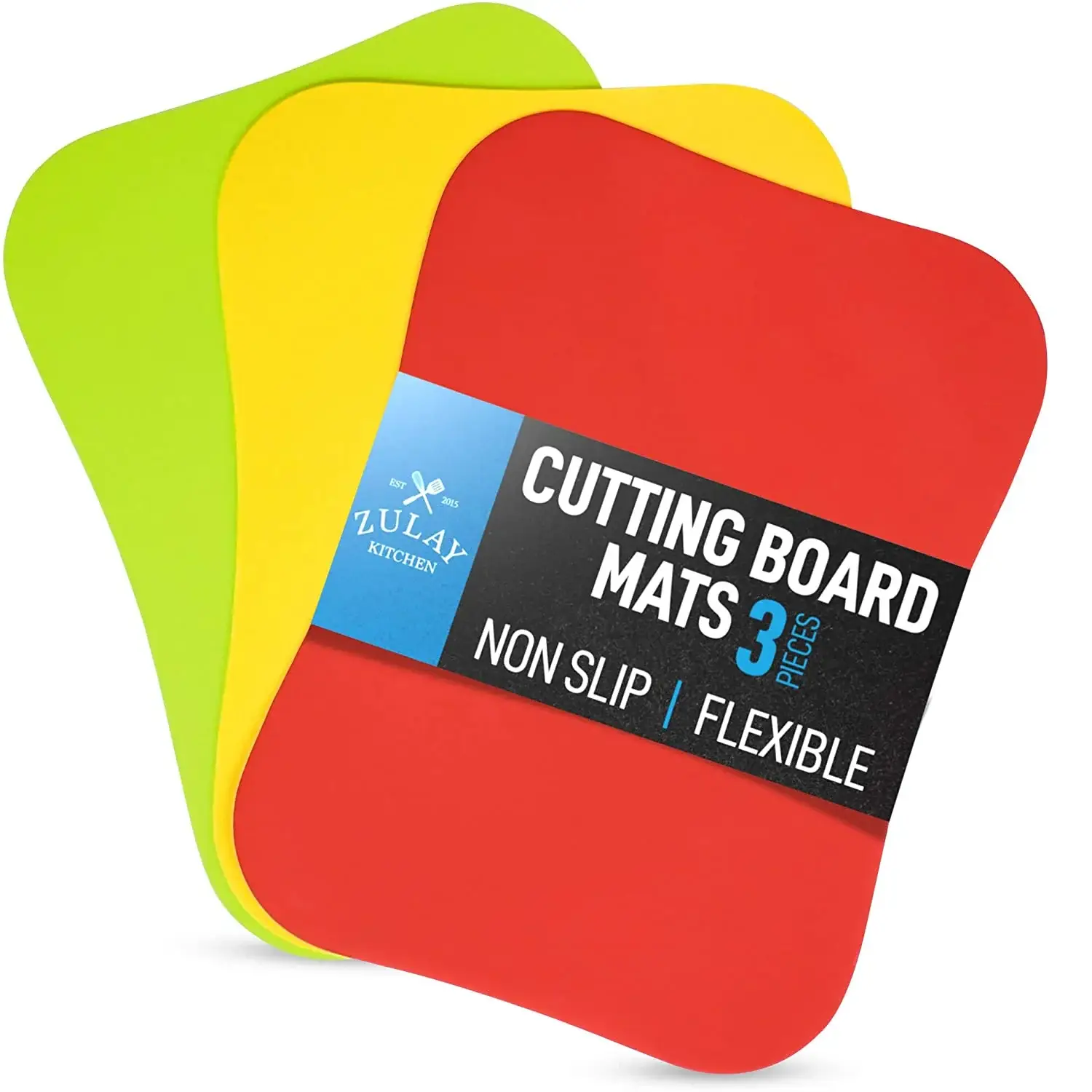 Flexible Cutting Board Mats - Set Of 3