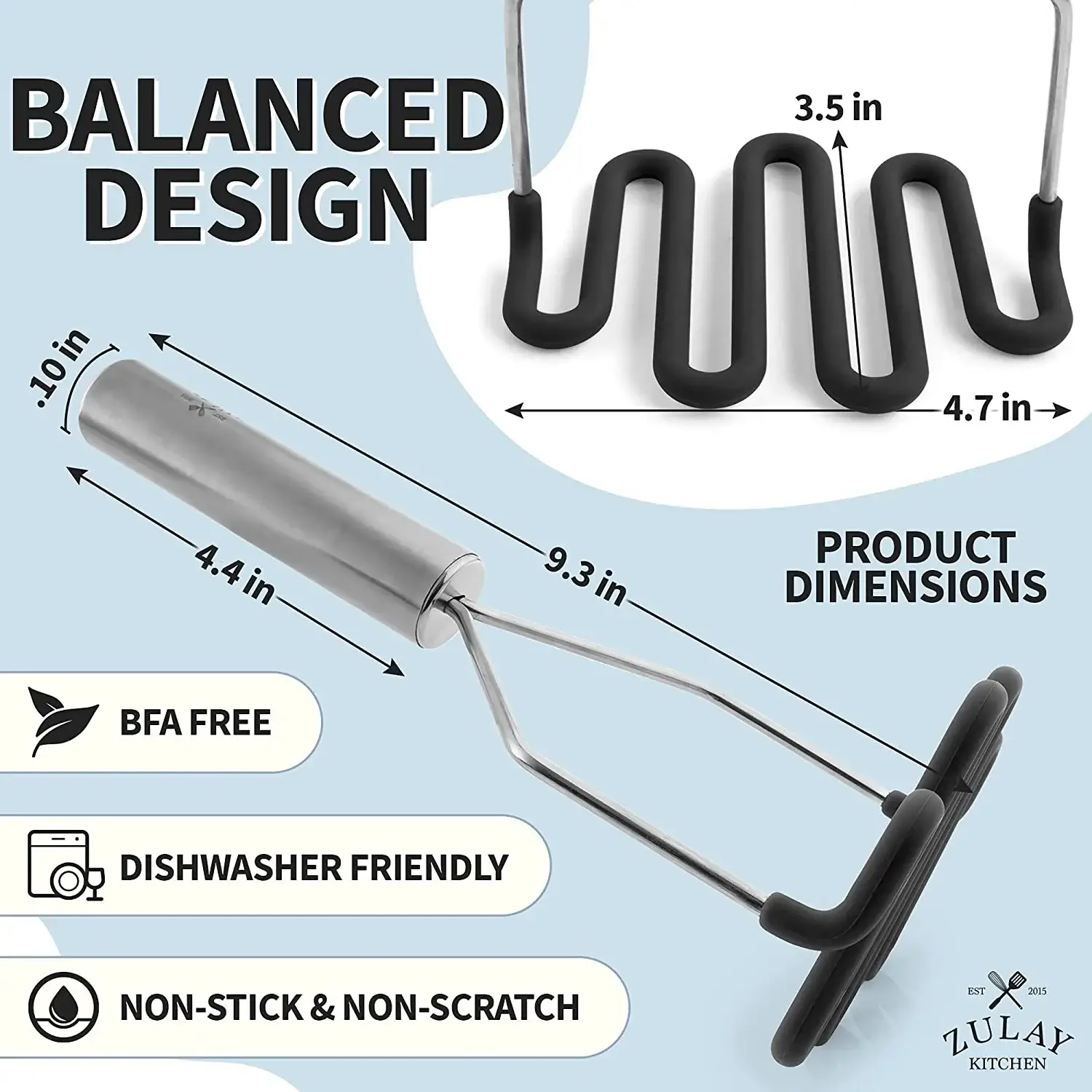 Silicone-coated Potato Masher