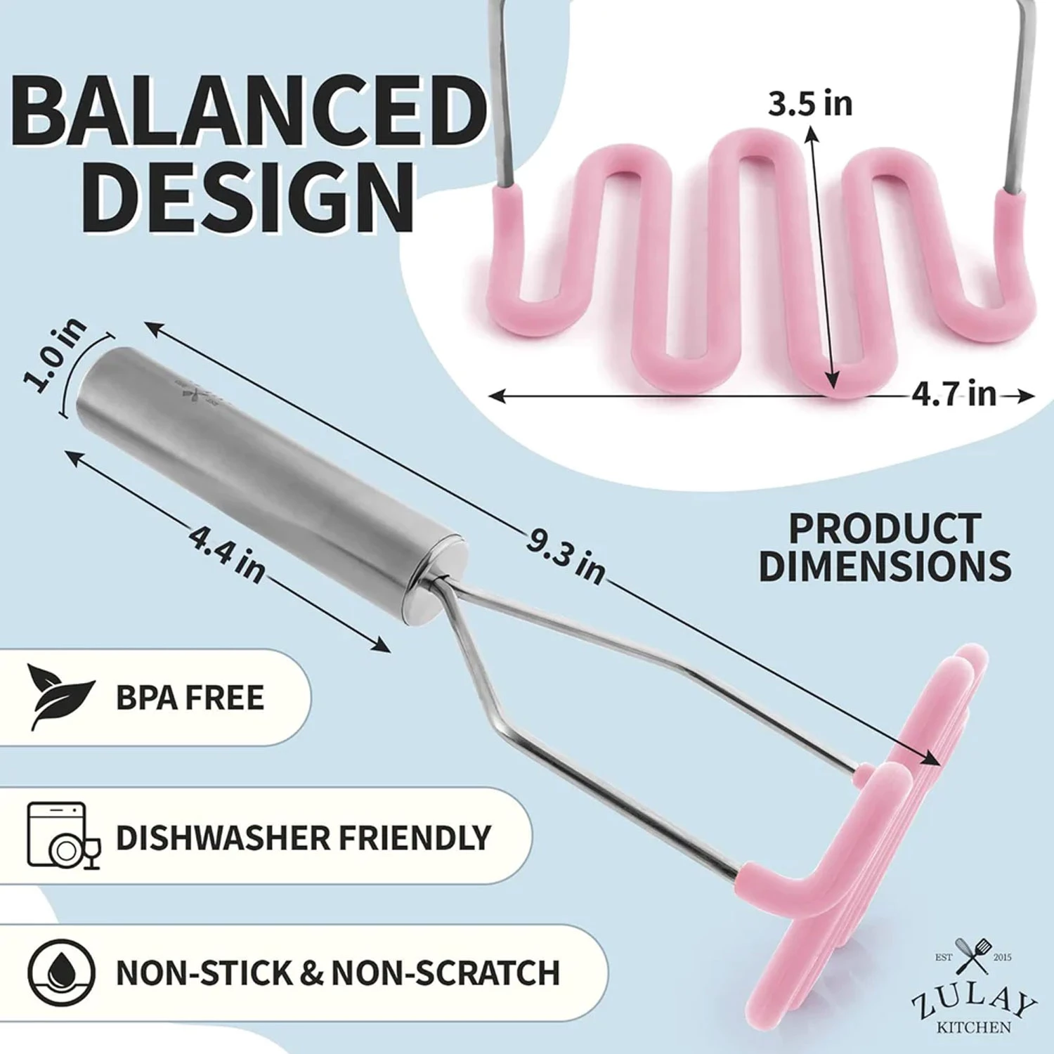 Silicone-coated Potato Masher