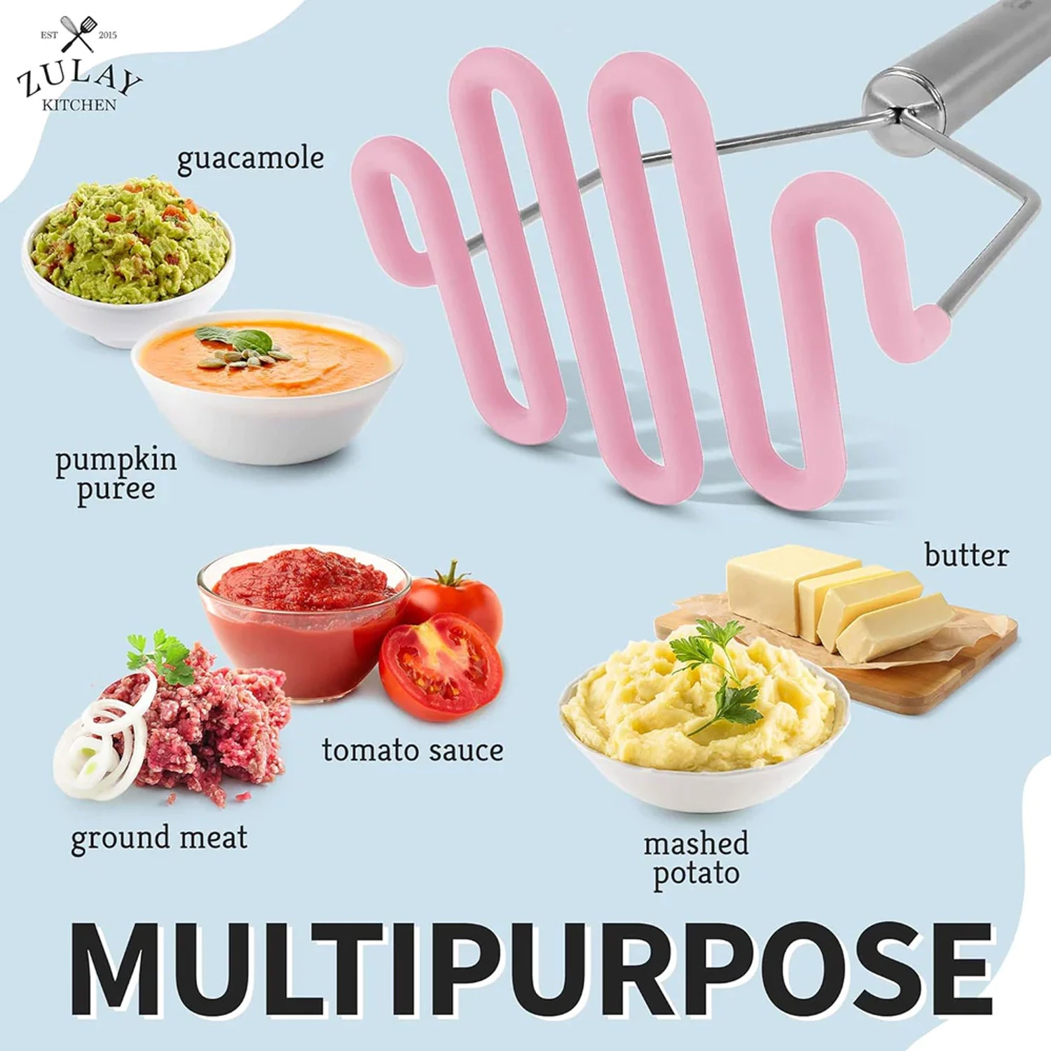 Silicone-coated Potato Masher