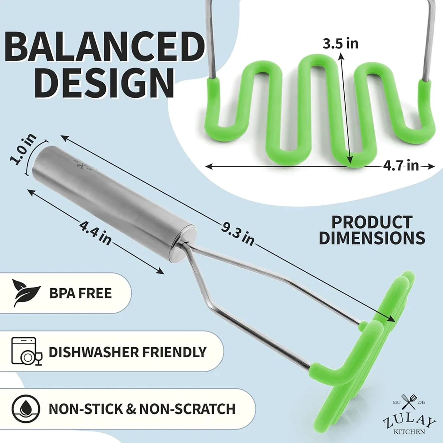 Silicone-coated Potato Masher