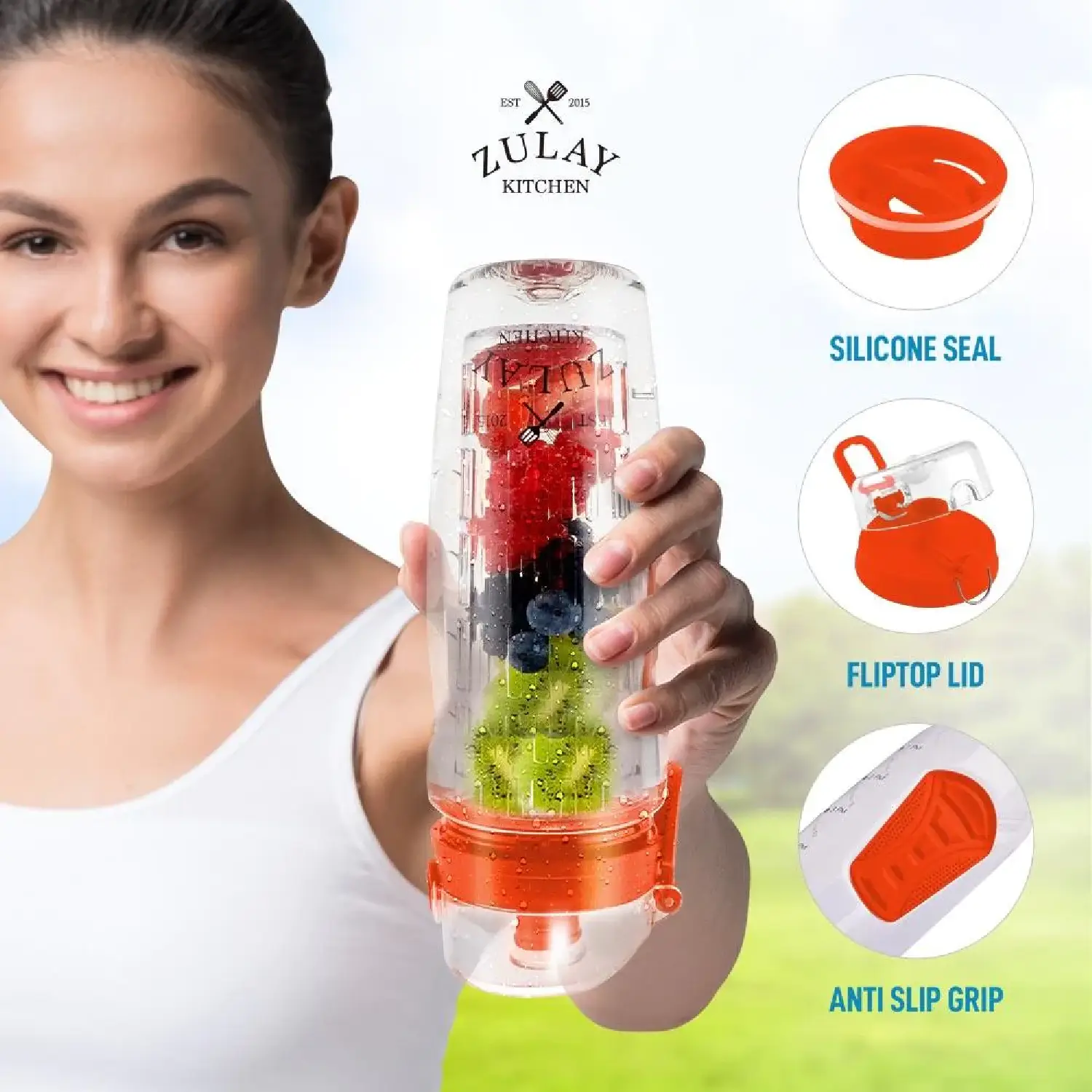 Portable Water Bottle With Fruit Infuser