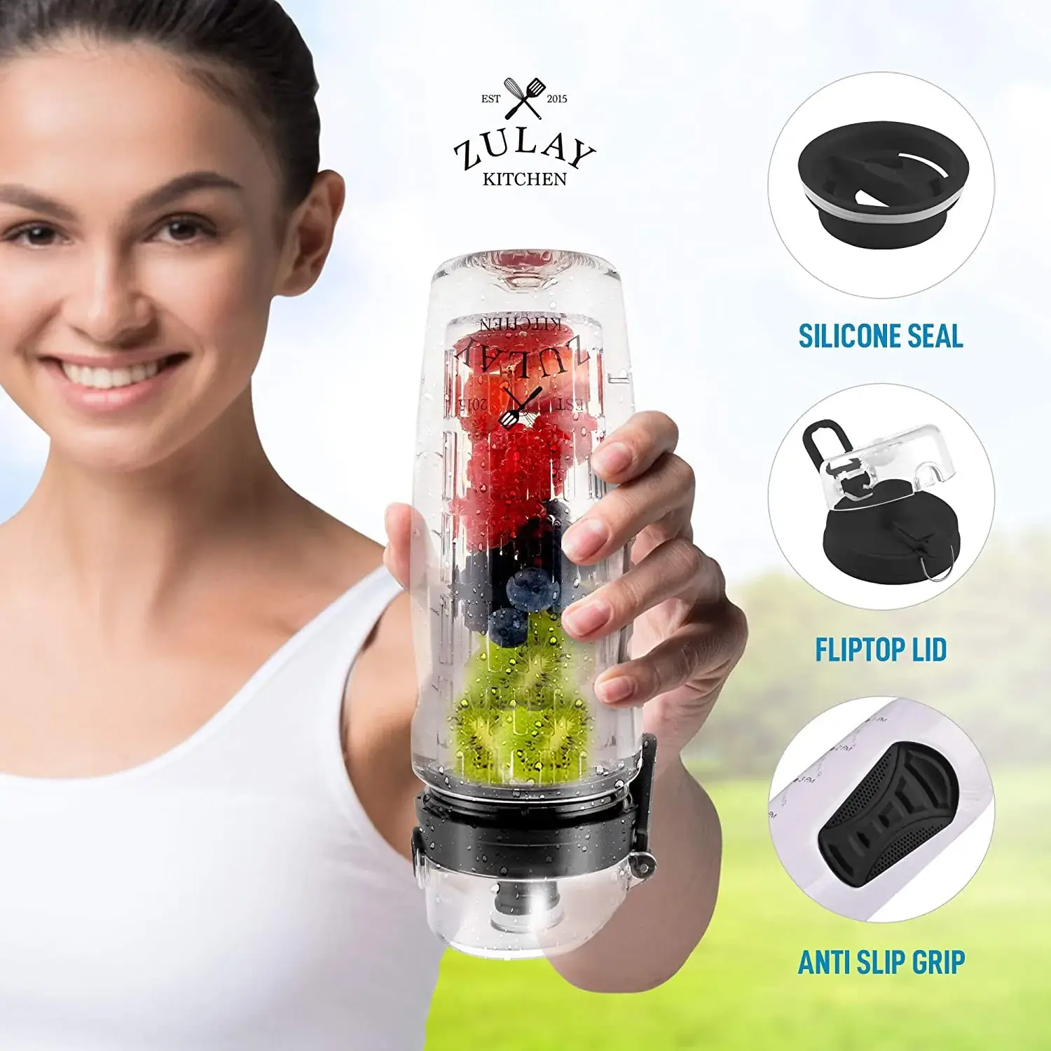 Portable Water Bottle With Fruit Infuser