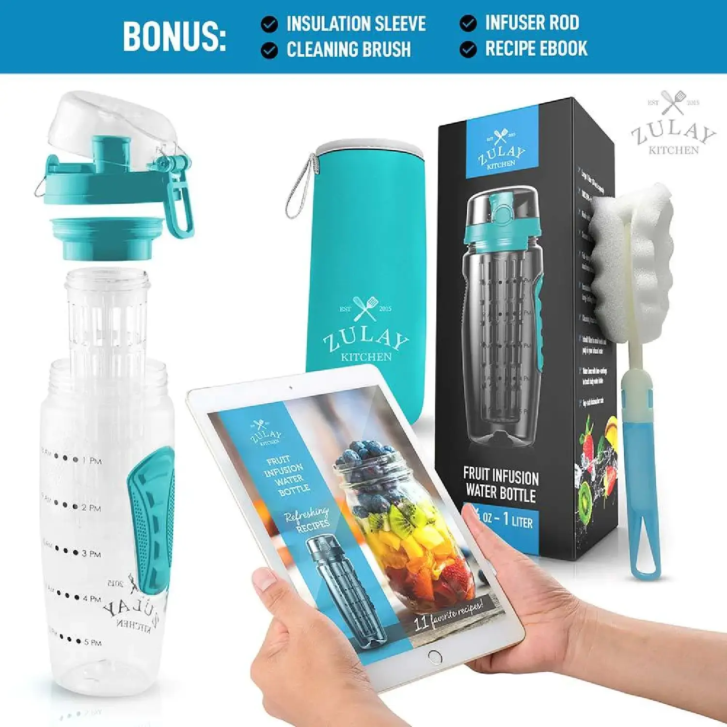 Portable Water Bottle With Fruit Infuser