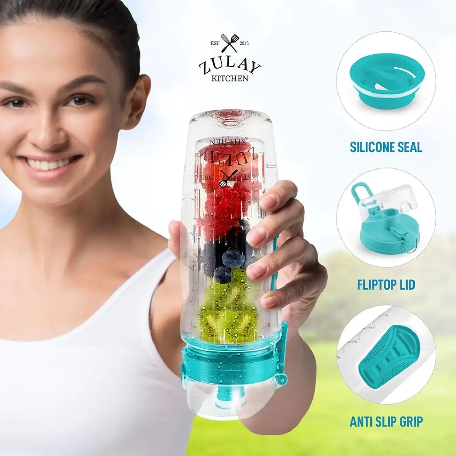 Portable Water Bottle With Fruit Infuser