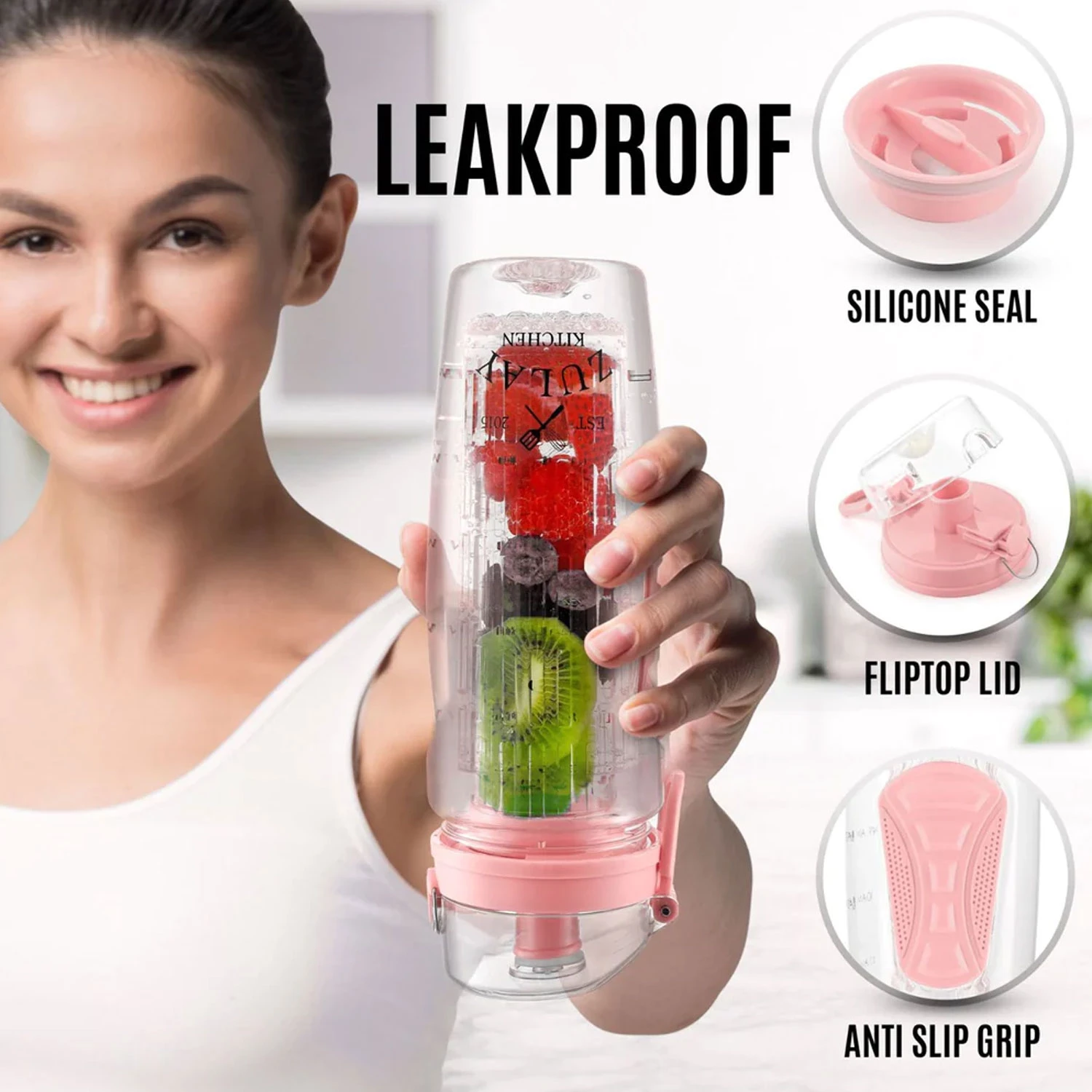 Portable Water Bottle With Fruit Infuser