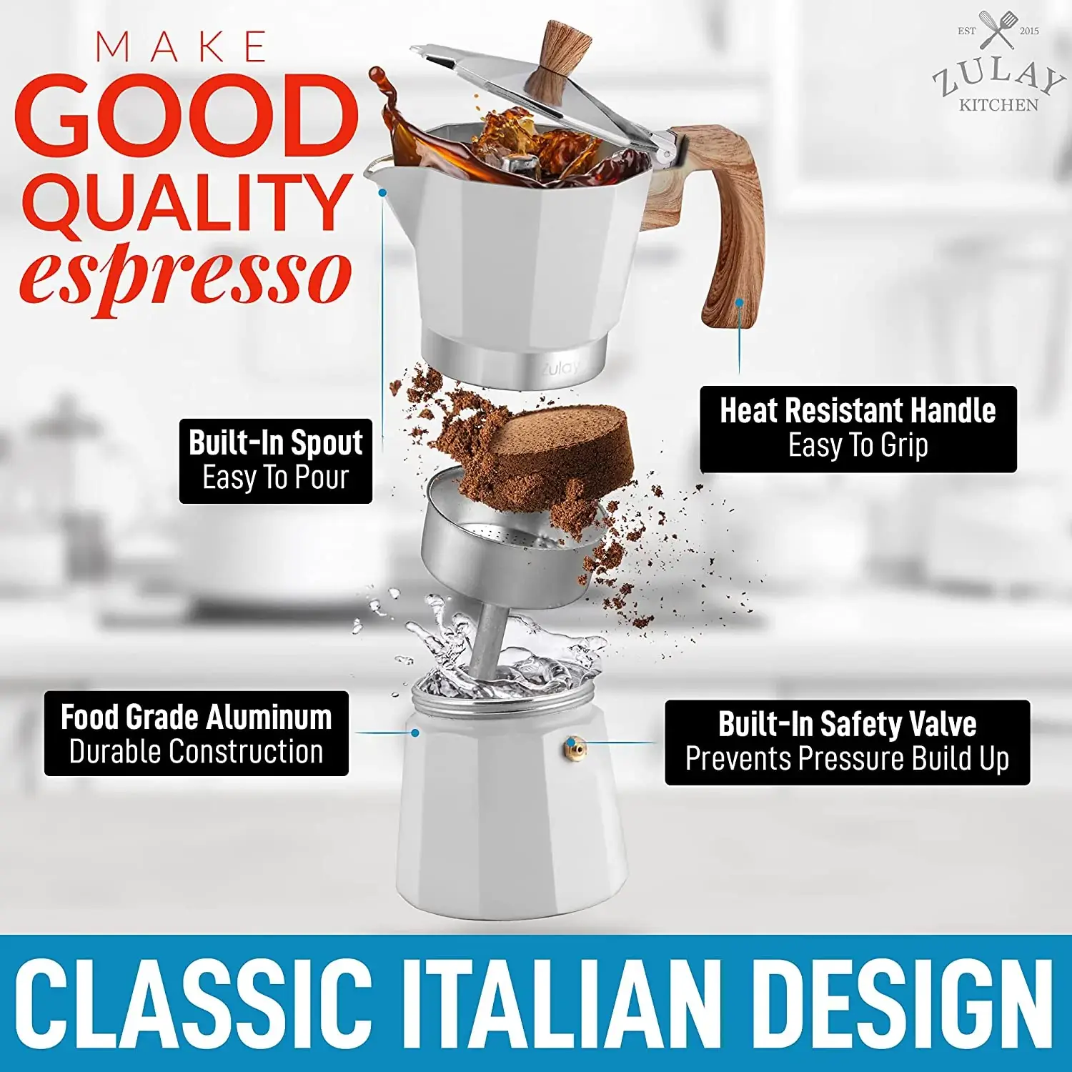 Classic Stovetop Italian Style Espresso Maker 2020 Model