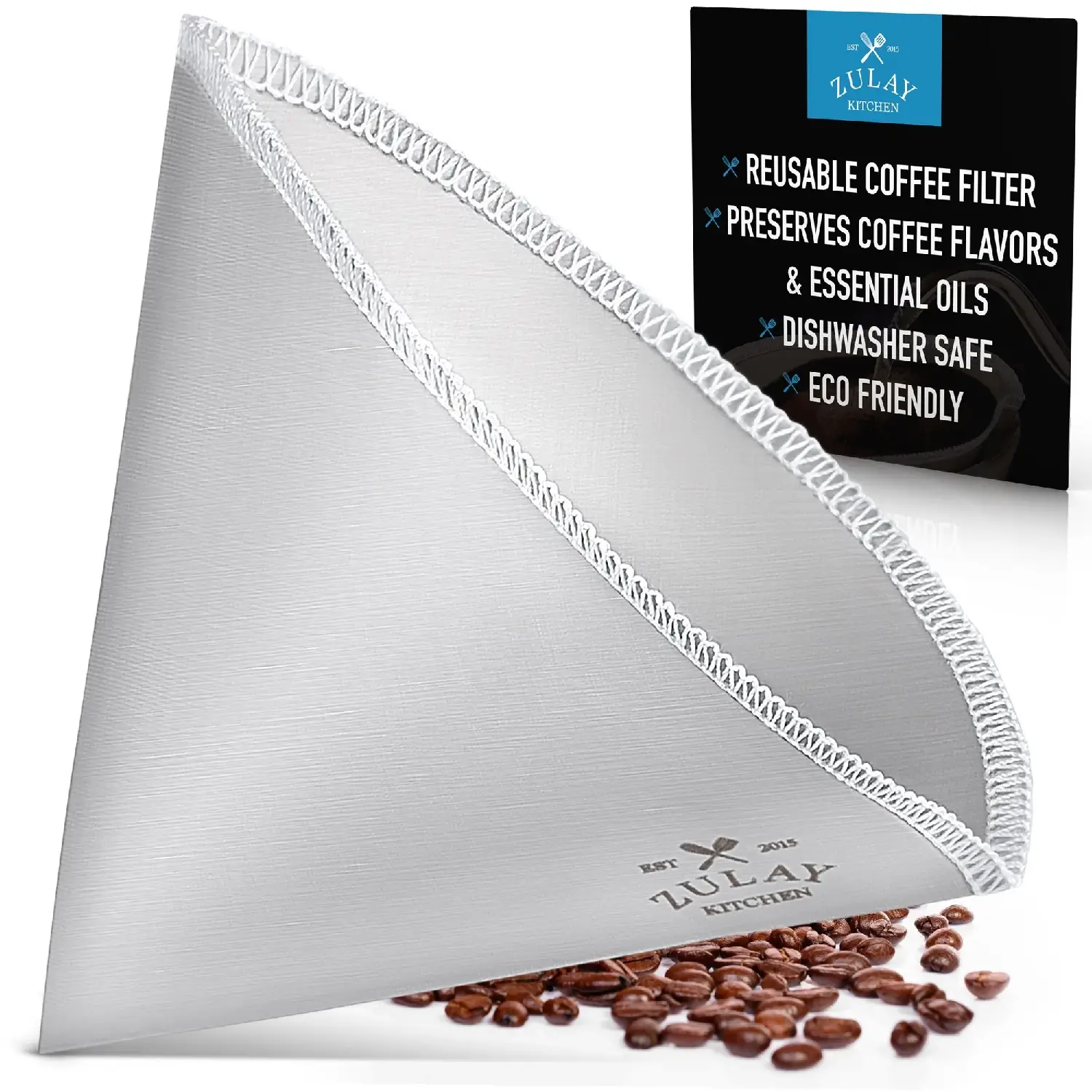 Reusable Pour Over Coffee Filter - Flexible Stainless Steel Mesh