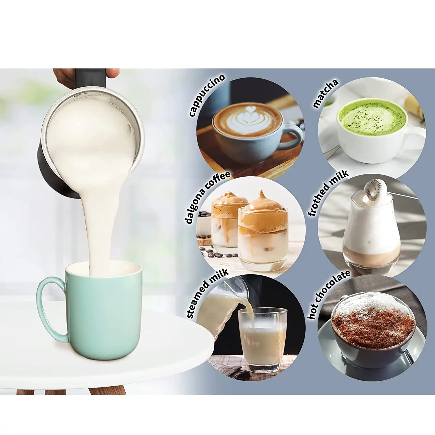 Automatic 4-in-1 Milk Frother Electric Heater