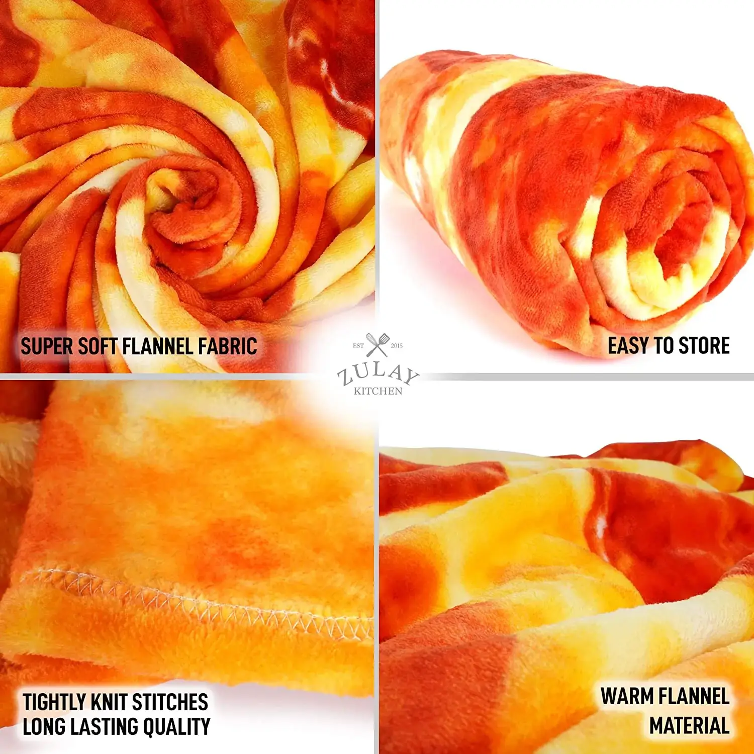Novelty Premium Soft Flannel Big Pizza Blanket