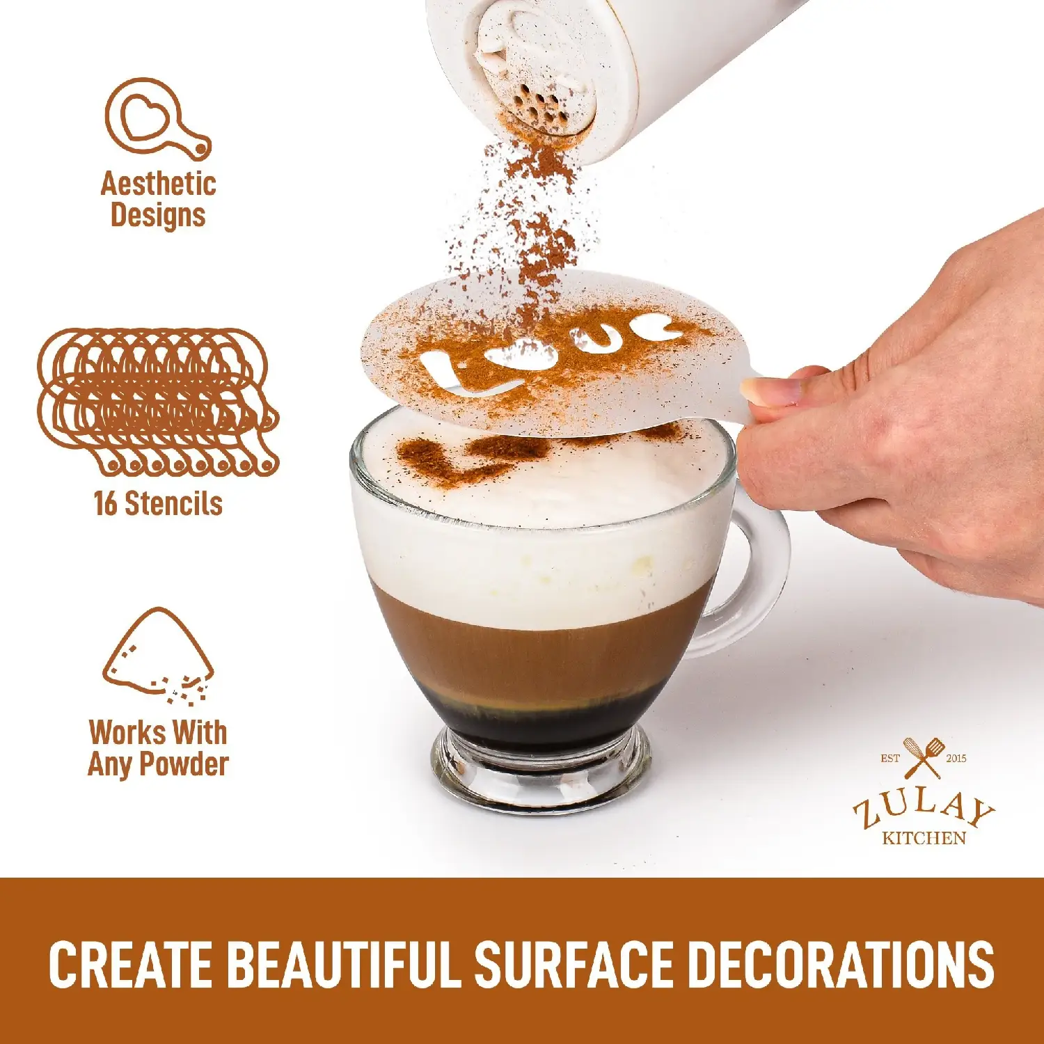 Plastic Stencils For Latte Art 16 Pack