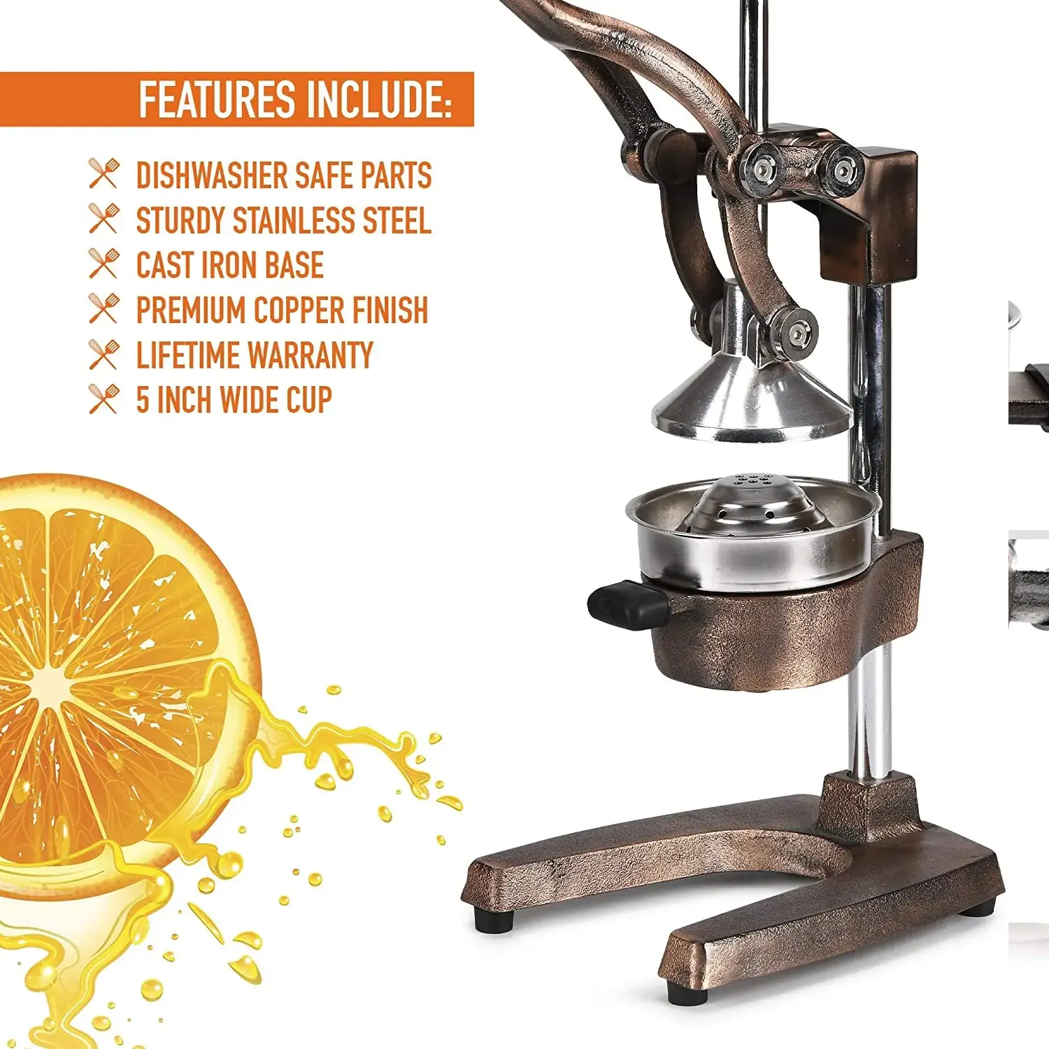 Premium Citrus Juicer - Manual Citrus Press And Orange Squeezer